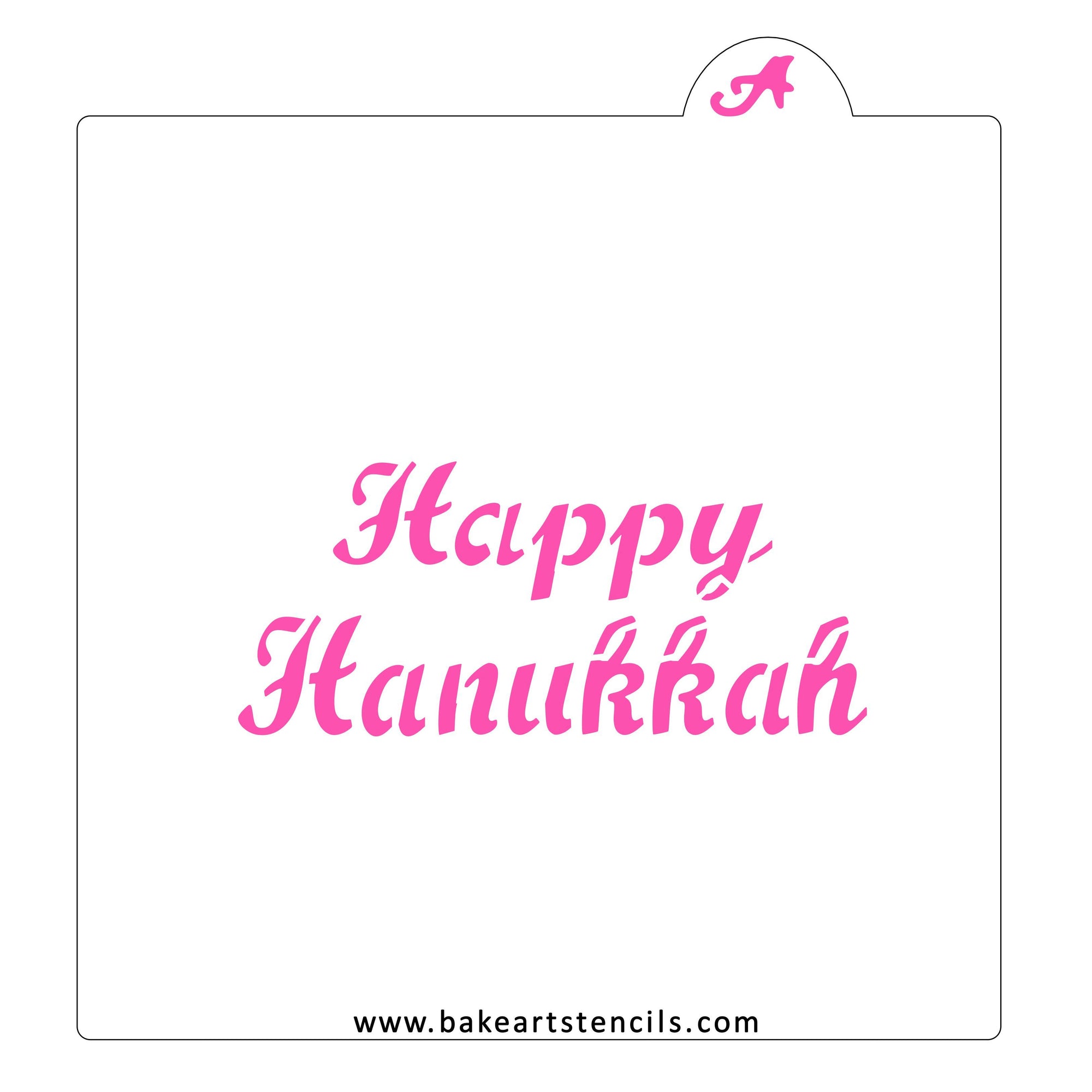 Fancy Happy Hanukkah Stencil bakeartstencil