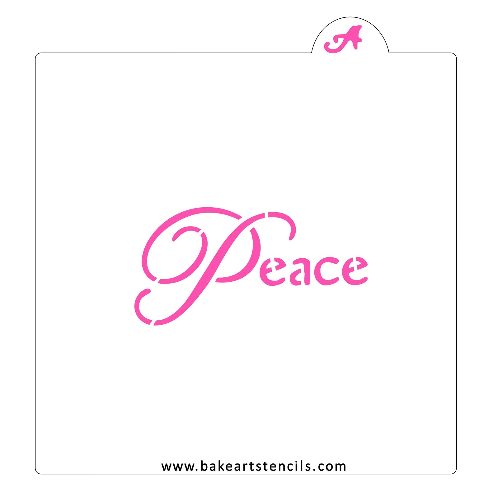 Fancy Peace Cookie Stencil bakeartstencil