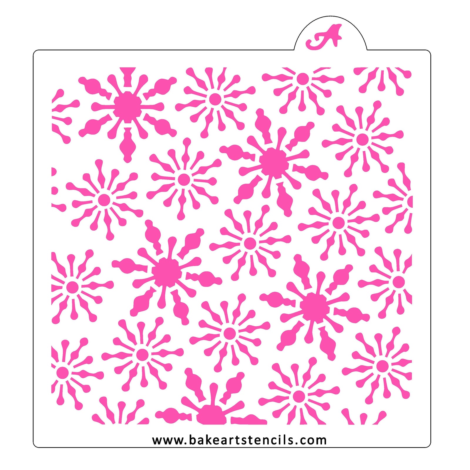 Fancy Snowflake Pattern Stencil bakeartstencil