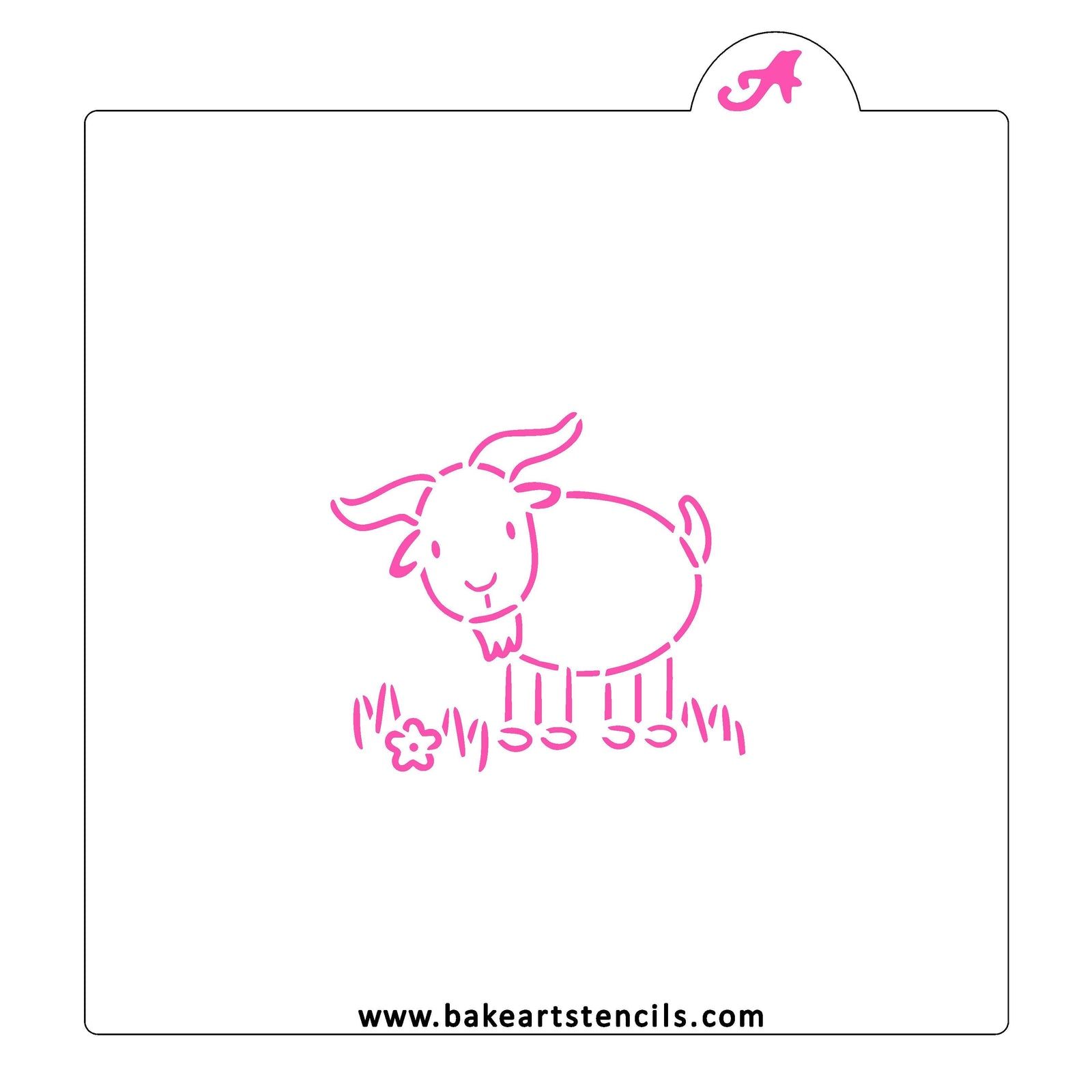 Farm Goat PYO Cookie Stencil bakeartstencil