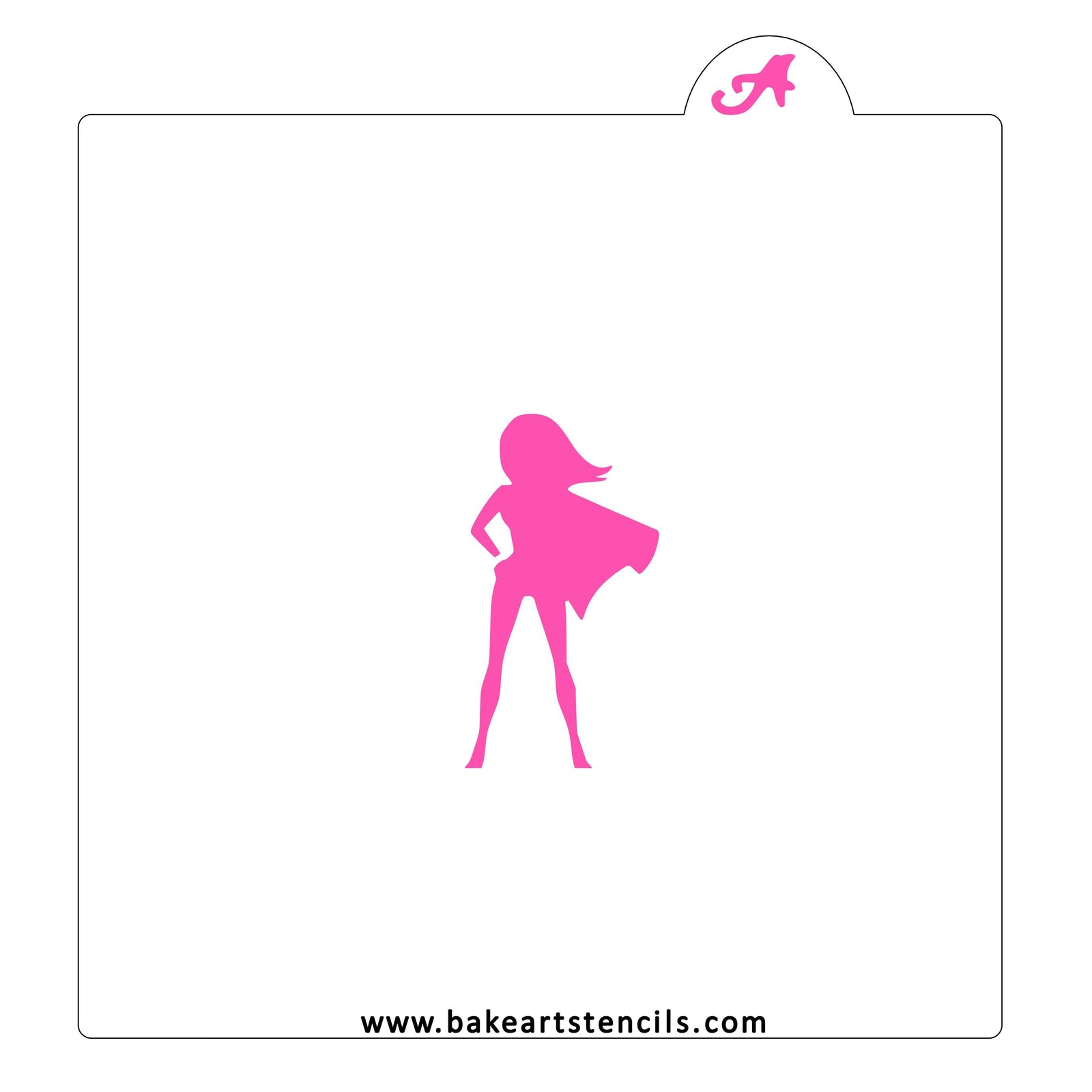 Female Super Hero Stencil bakeartstencil