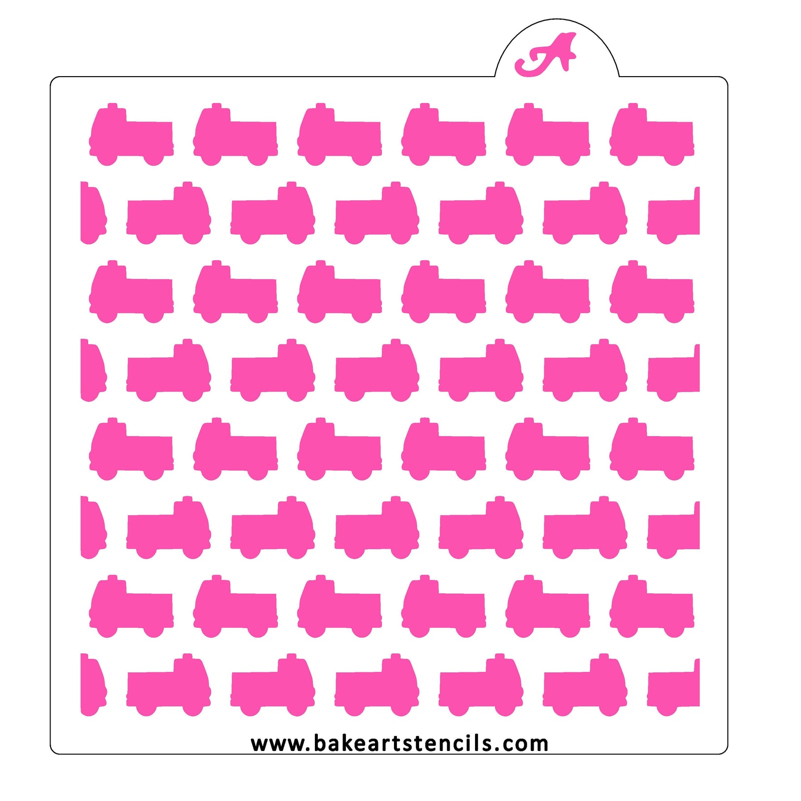 Fire Trucks Pattern Cookie Stencil bakeartstencil