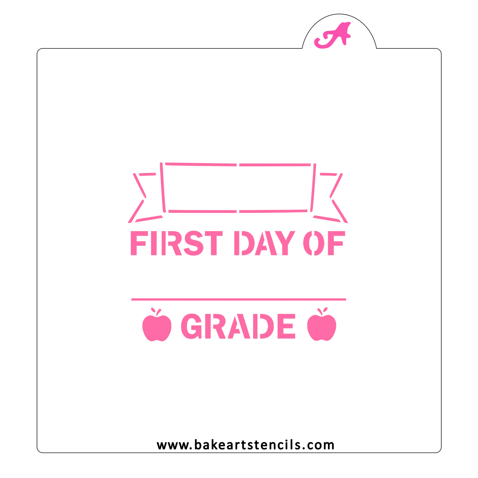 First Day of School Cookie Stencil bakeartstencil