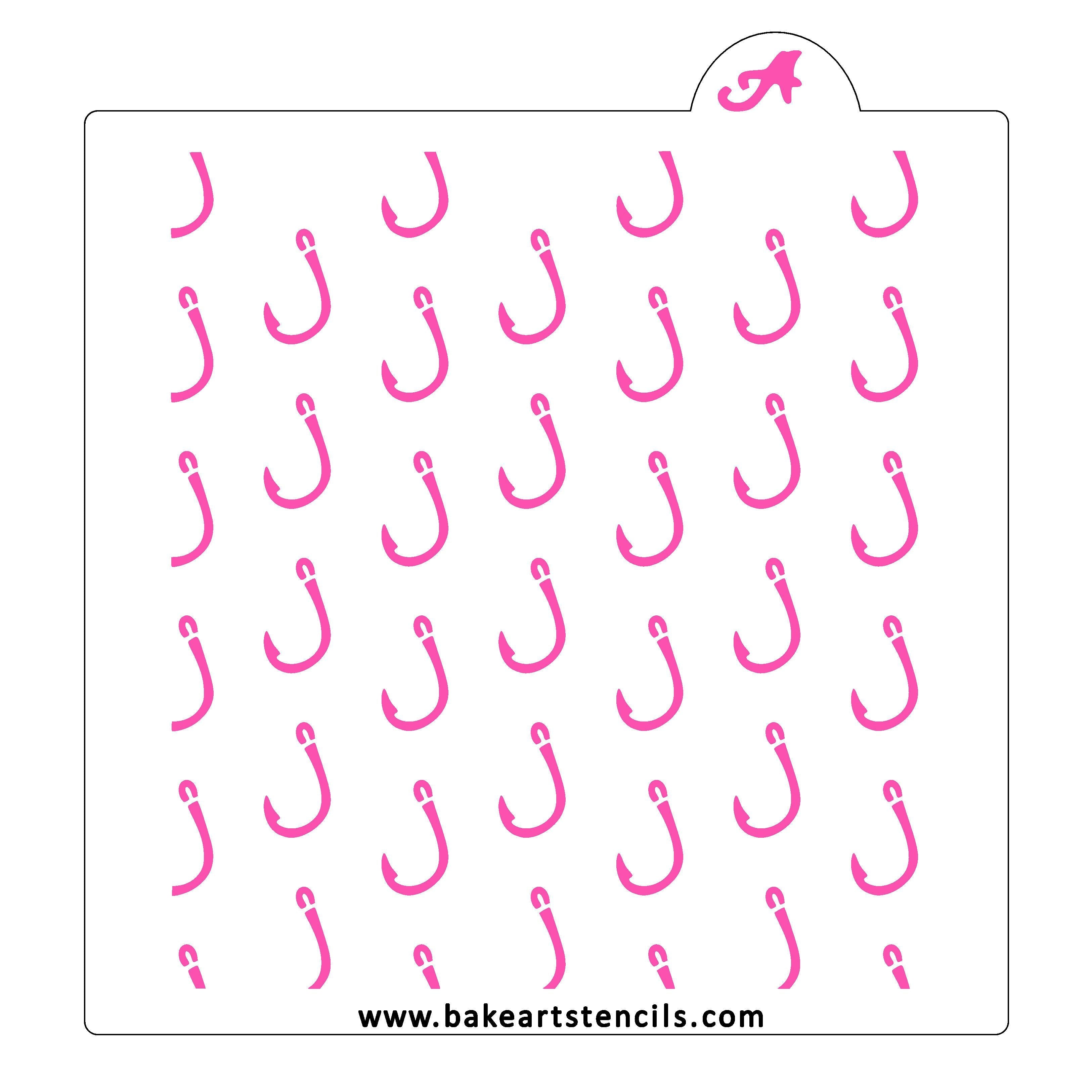 Fish Hook Pattern Cookie Stencil - bakeartstencils