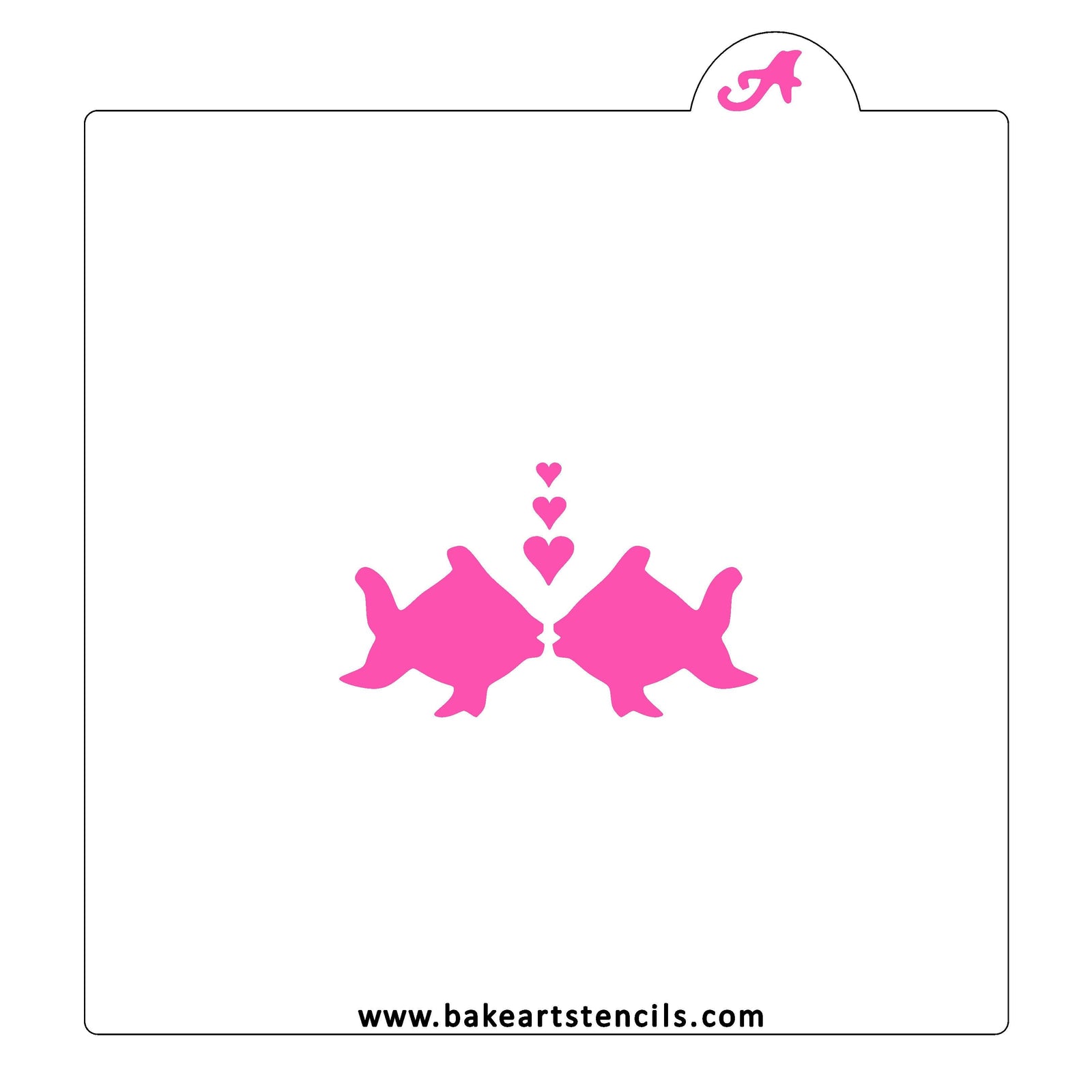 Fish Kiss Cookie Stencil bakeartstencil