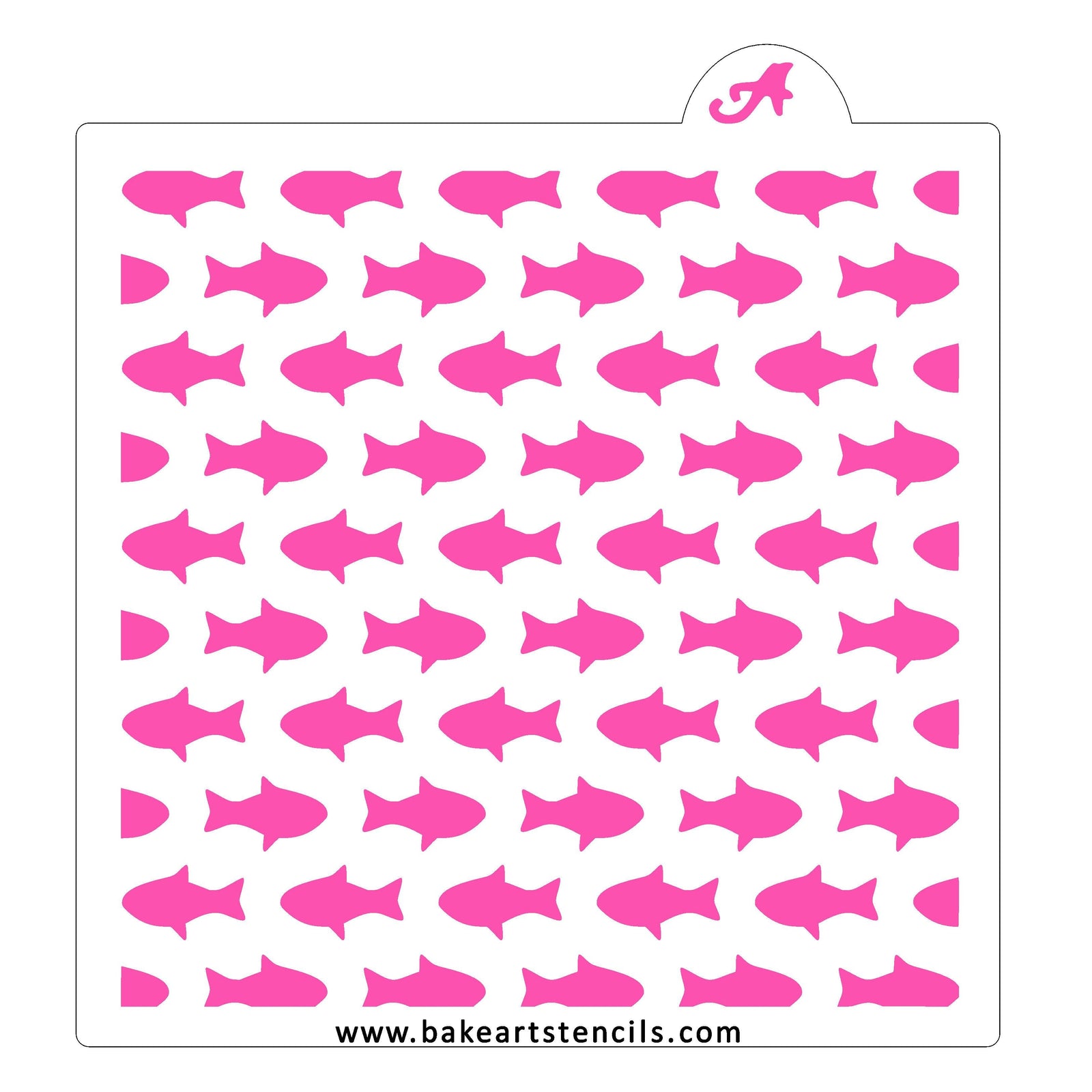 Fish Pattern Cookie Stencil bakeartstencil
