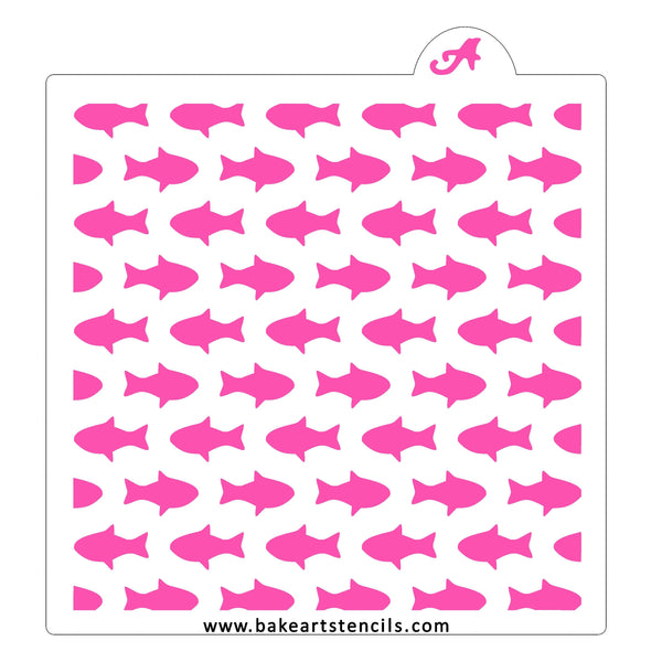 Fish Pattern Cookie Stencil - bakeartstencils