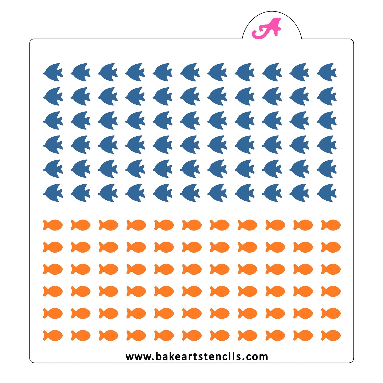 Fish Sprinkles Stencil bakeartstencil