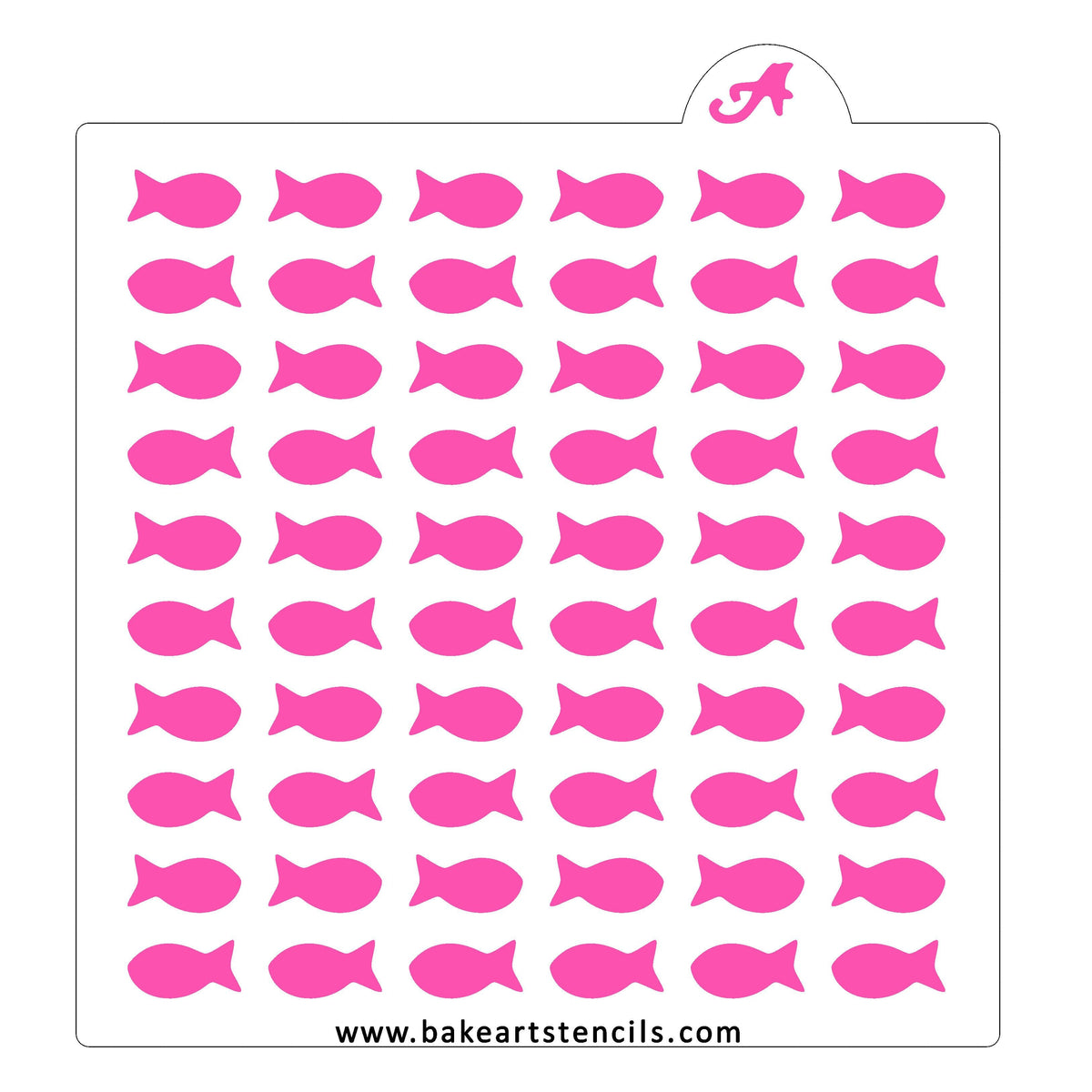 Fishy Fishy Pattern Stencil | Fish Cookie Stencil - bakeartstencils