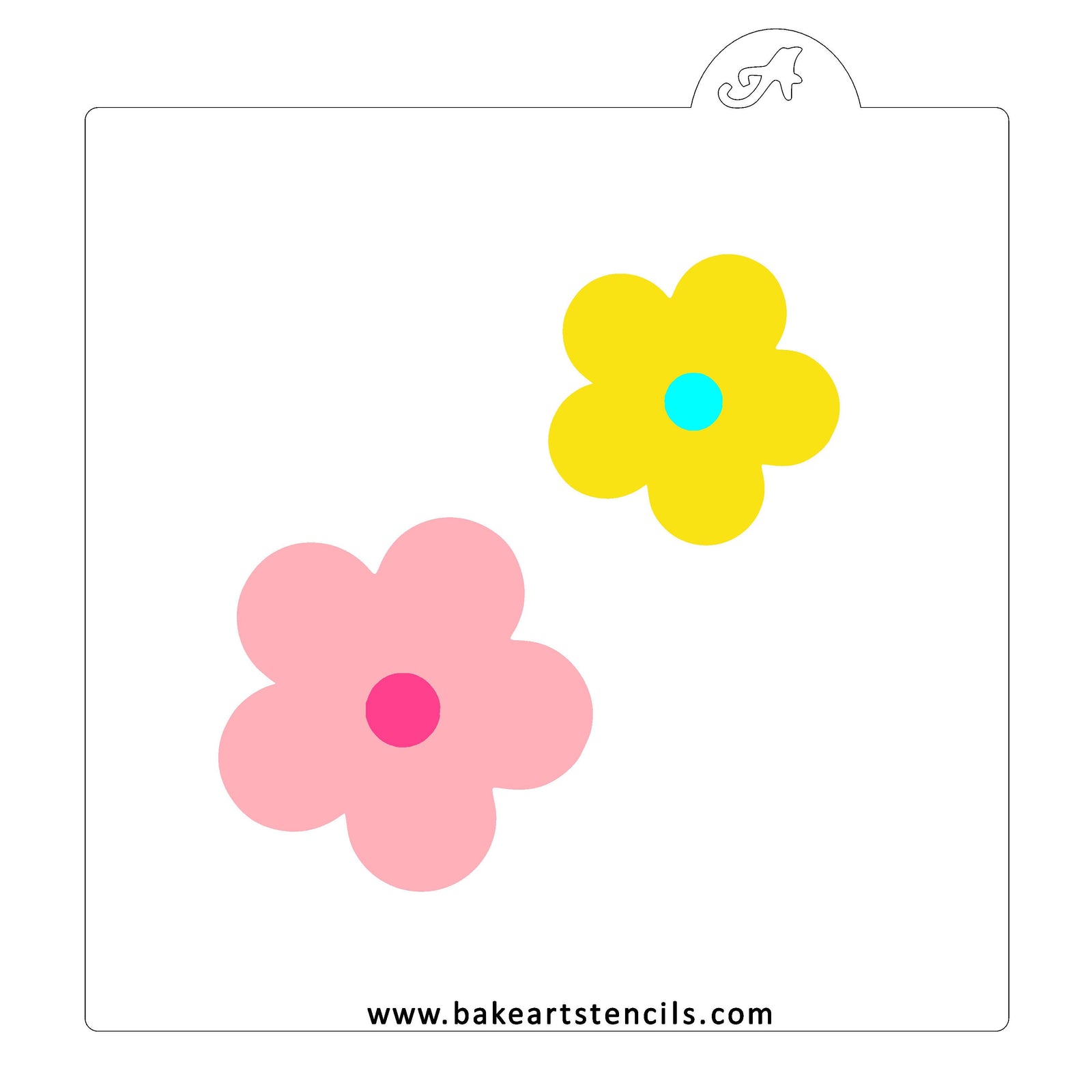 Five Petals Flower Stencil bakeartstencil