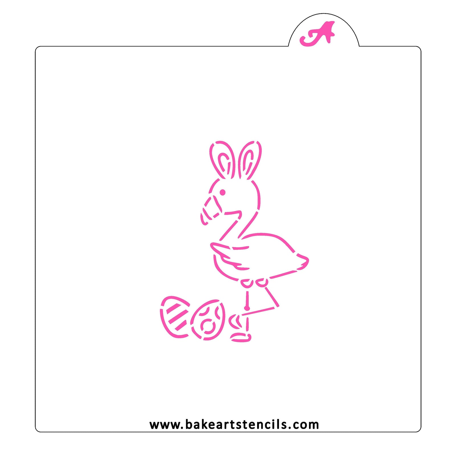 Flamingo Bunny PYO Cookie Stencil bakeartstencil