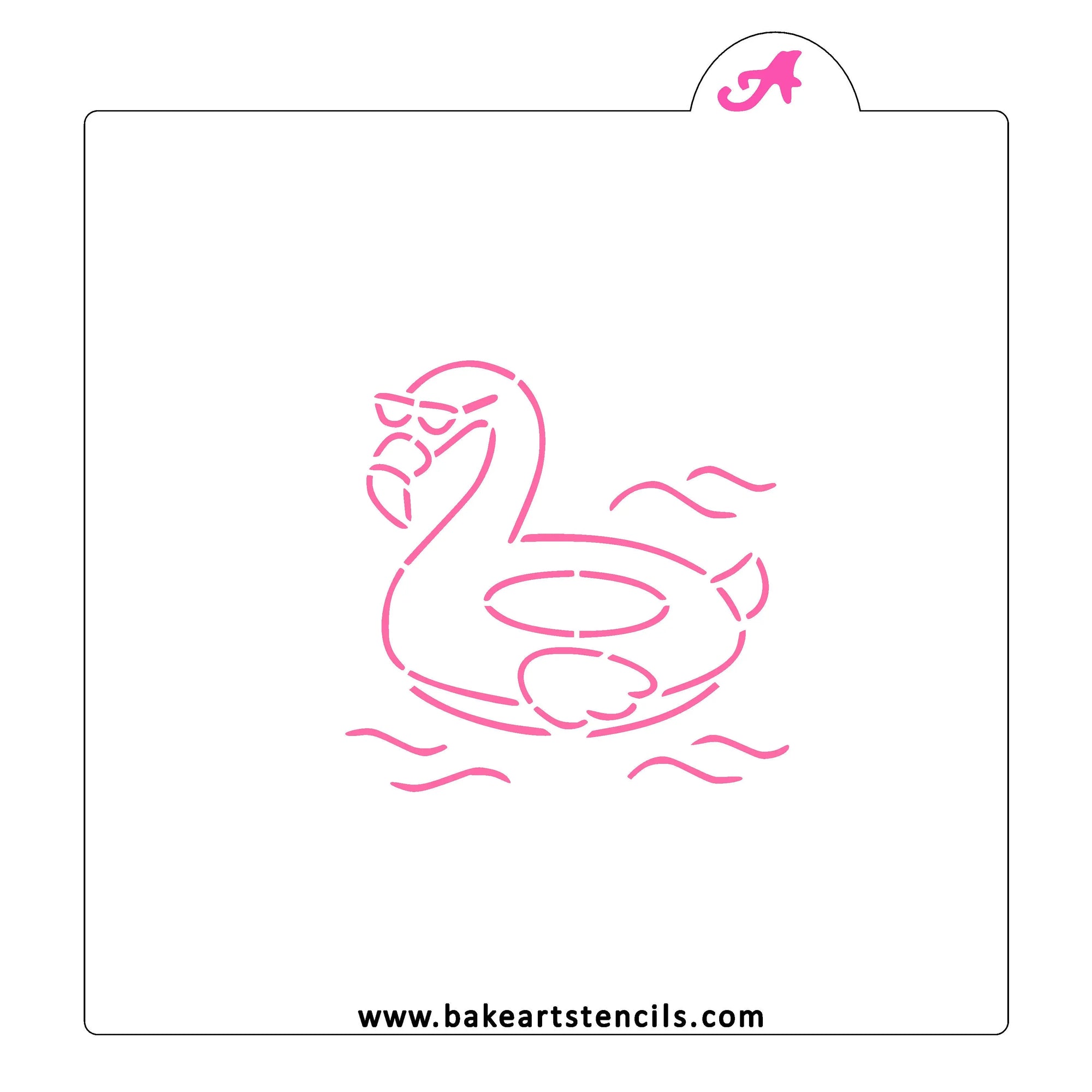 Flamingo Float PYO Cookie Stencil bakeartstencil