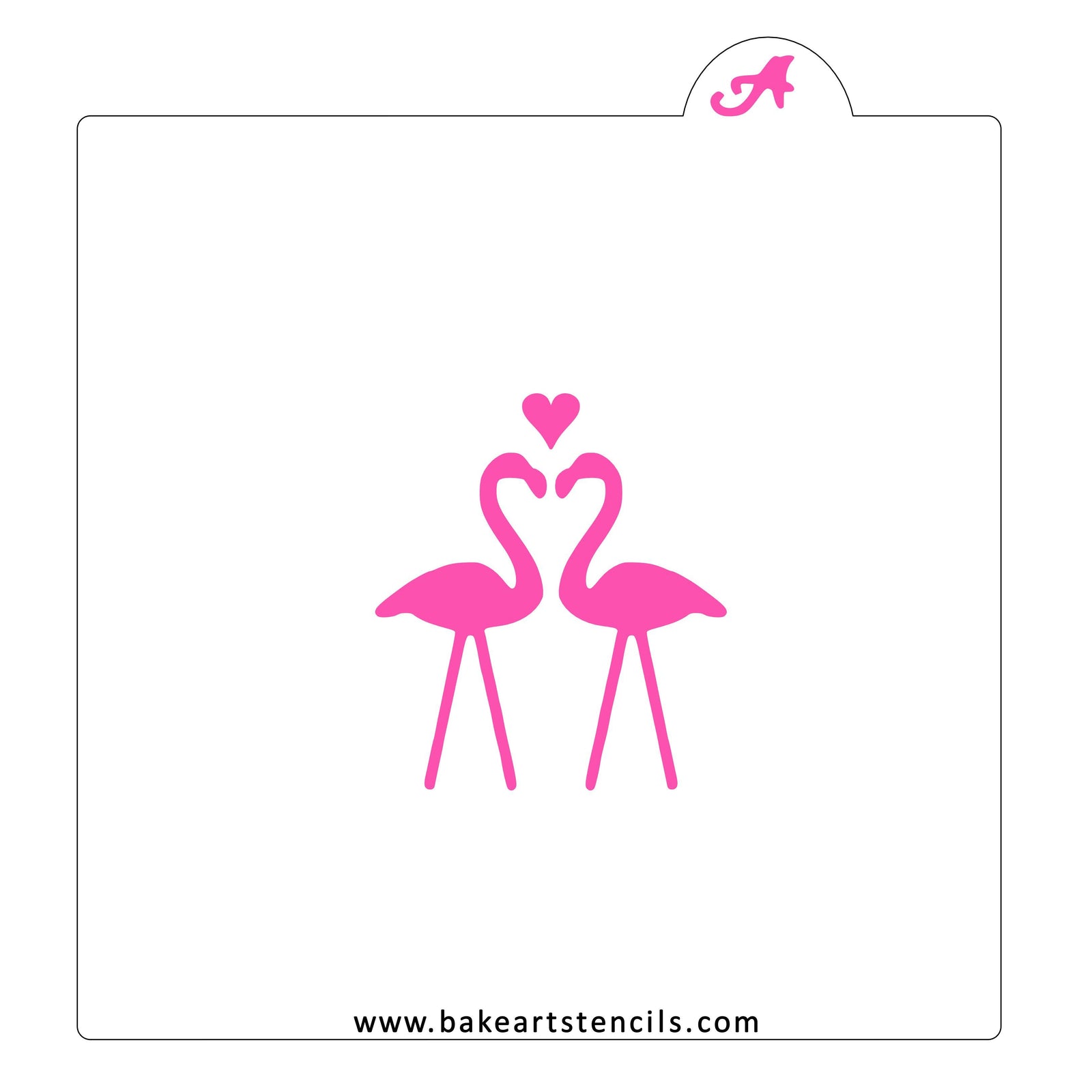 Flamingo Love Cookie Stencil bakeartstencil
