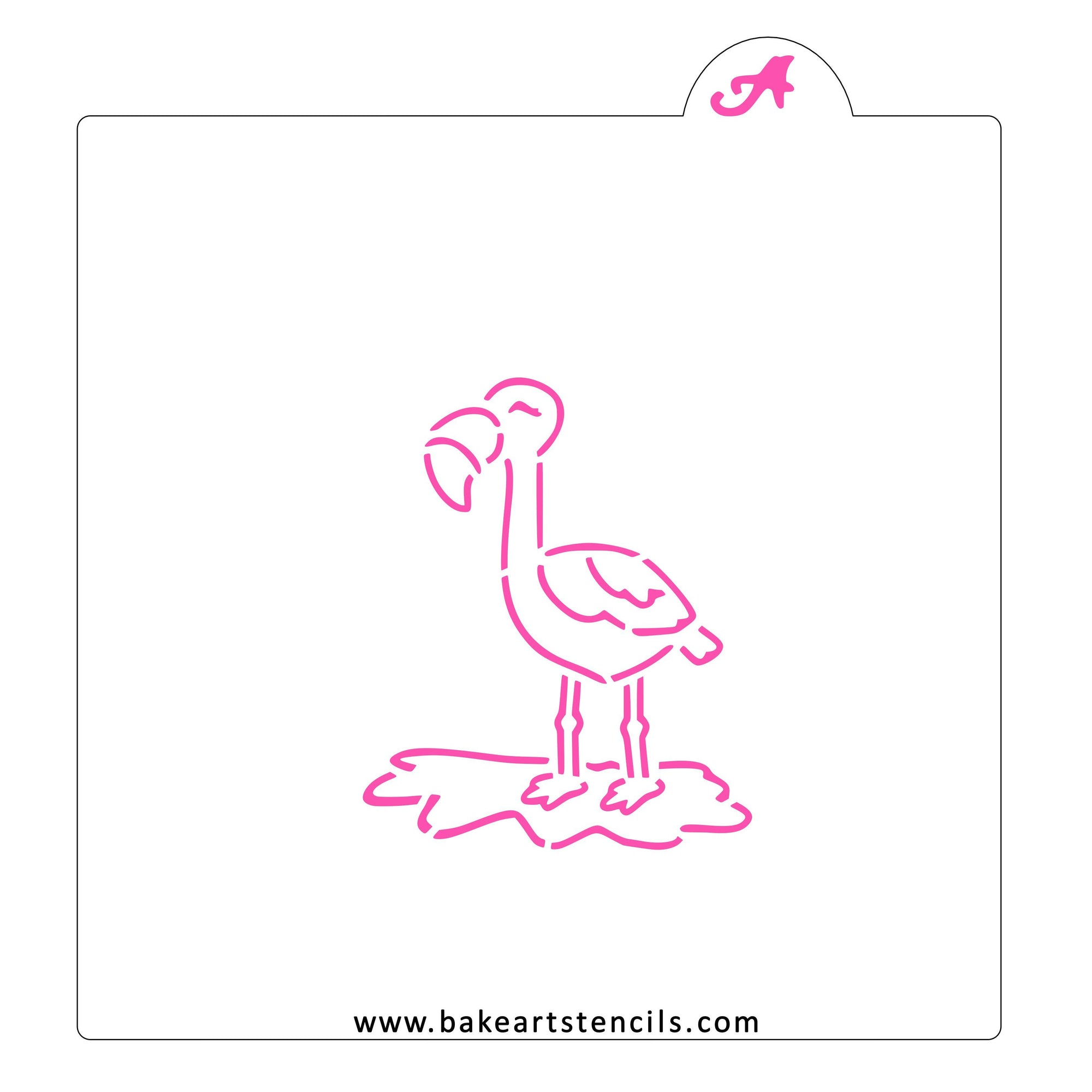 Flamingo PYO Cookie Stencil bakeartstencil