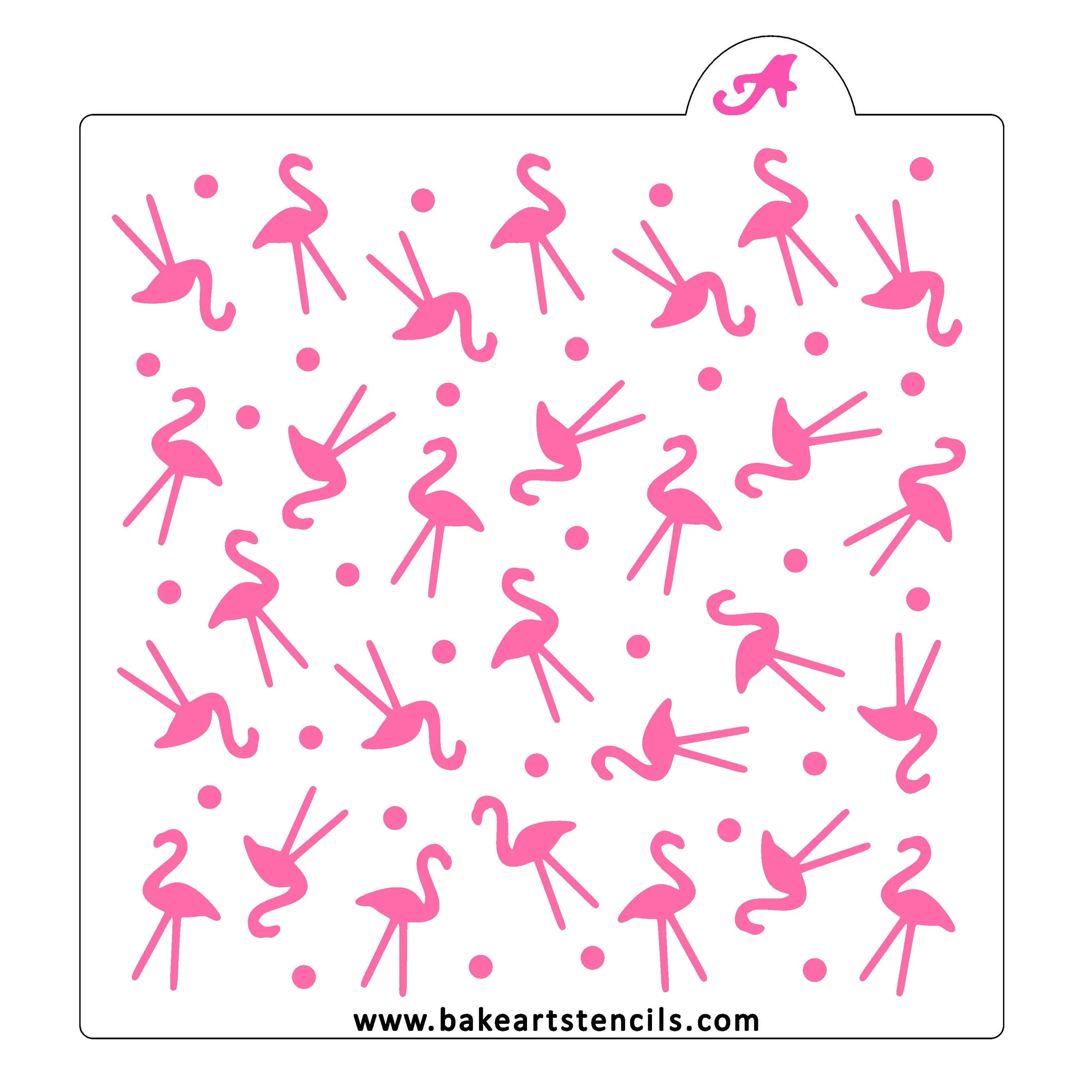 Flamingo Polka Cookie Stencil bakeartstencil