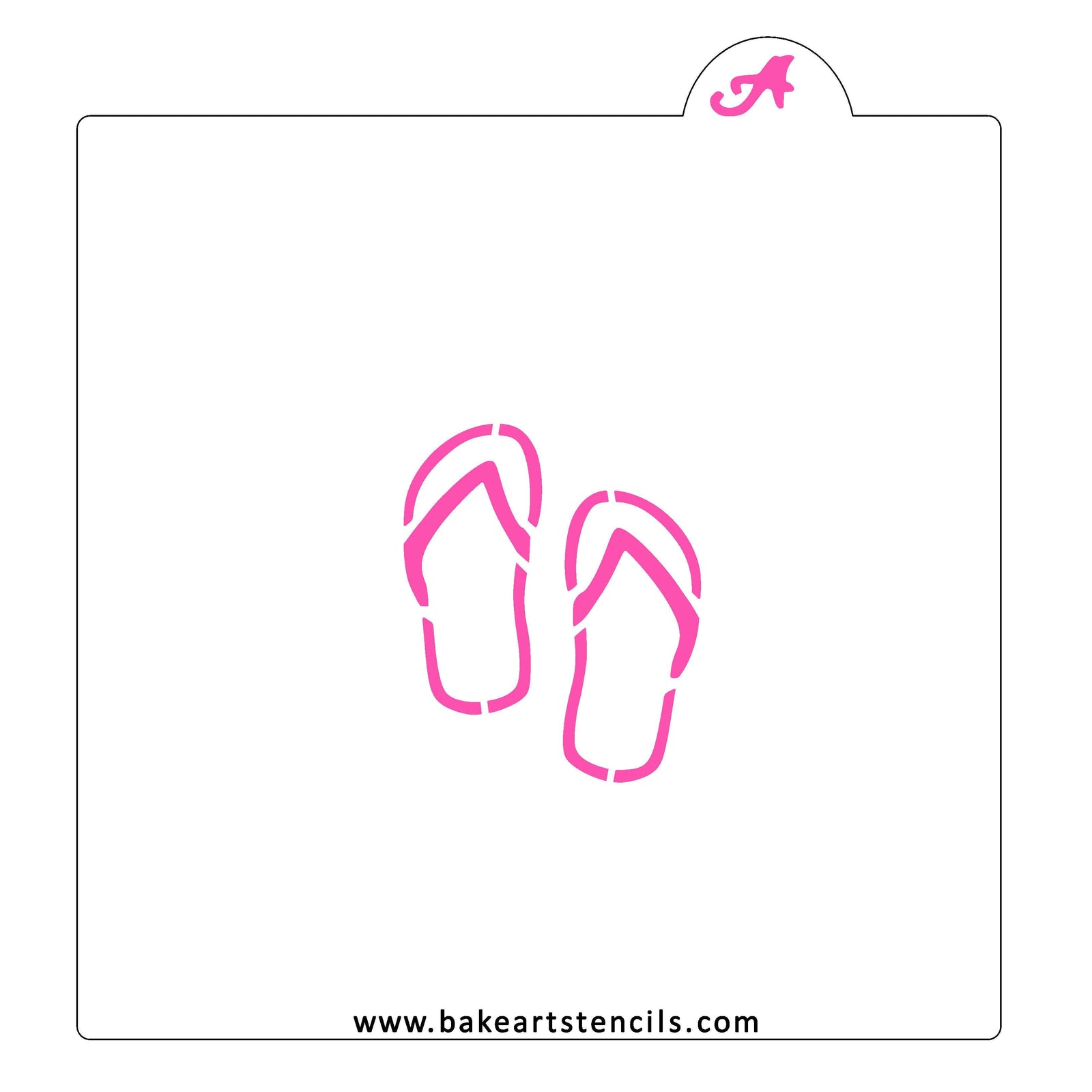 Flip Flops Cookie Stencil bakeartstencil