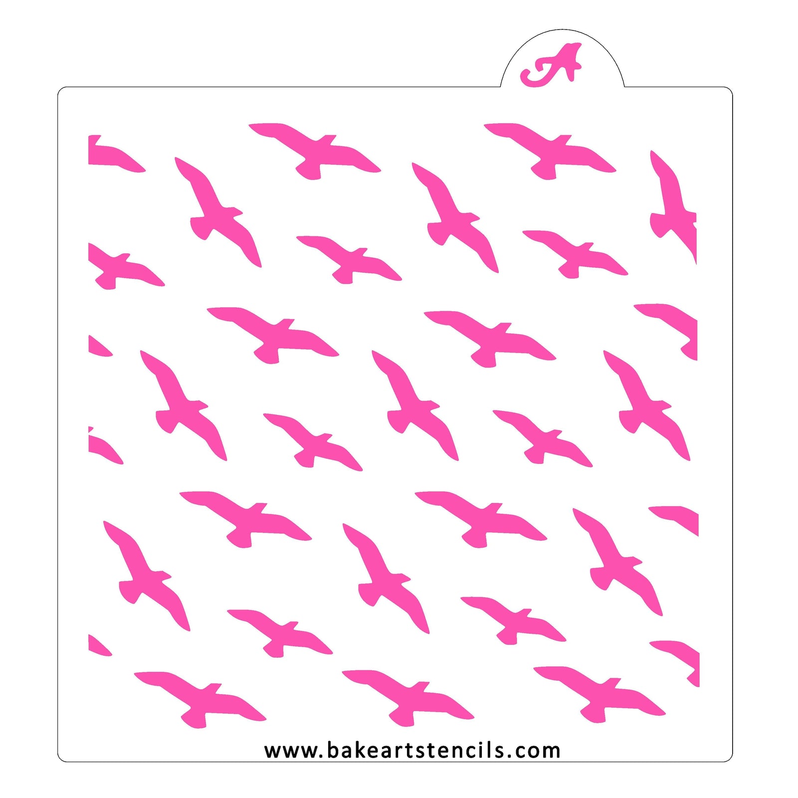 Flock of Birds Pattern Stencil bakeartstencil