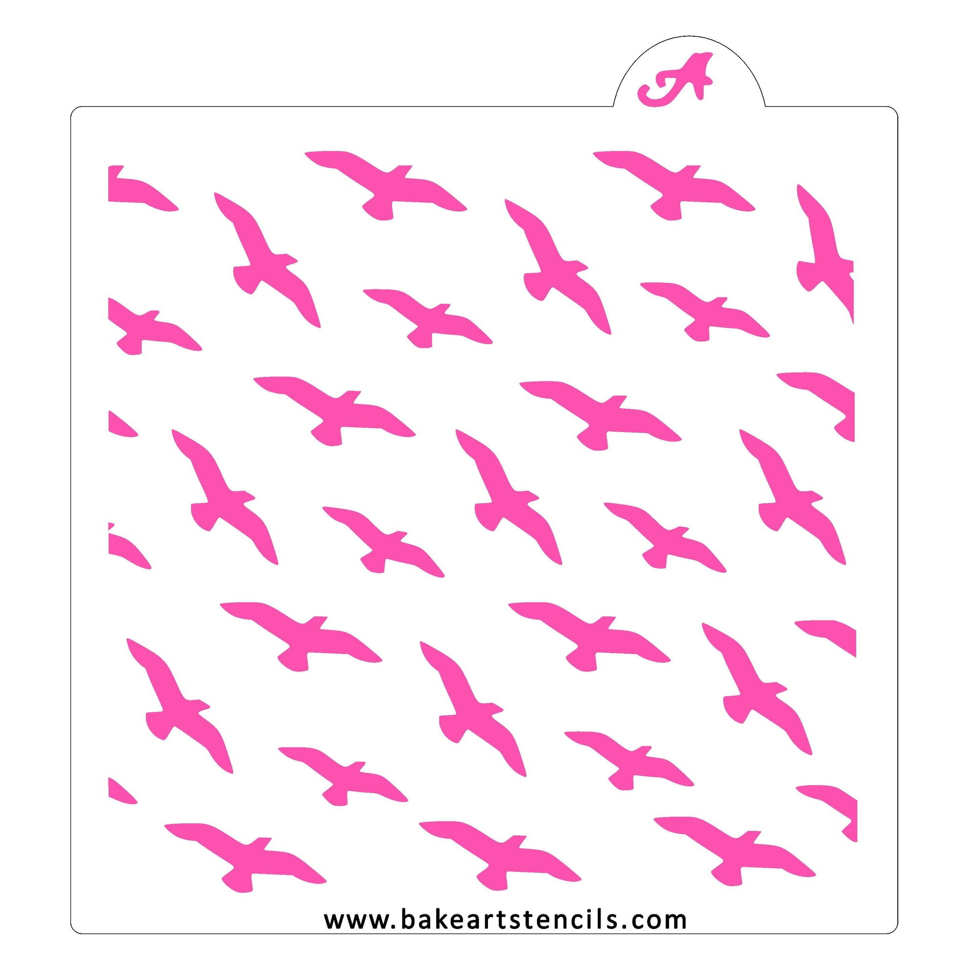 Flock of Birds Pattern Stencil bakeartstencil