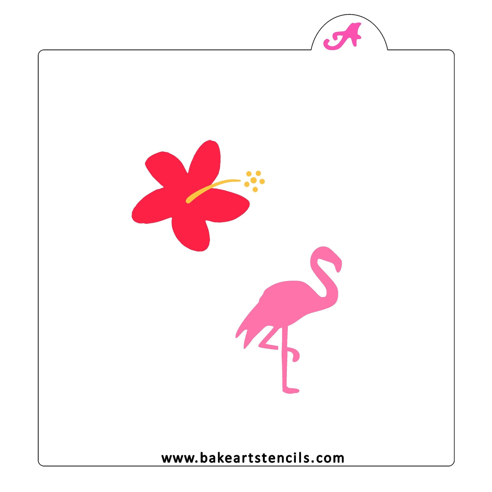 Flower and Flamingo Cookie Stencil bakeartstencil