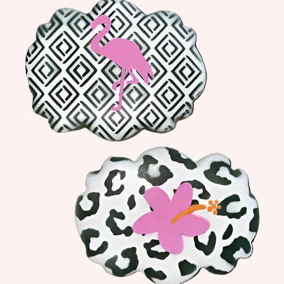 Flower and Flamingo Cookie Stencil bakeartstencil