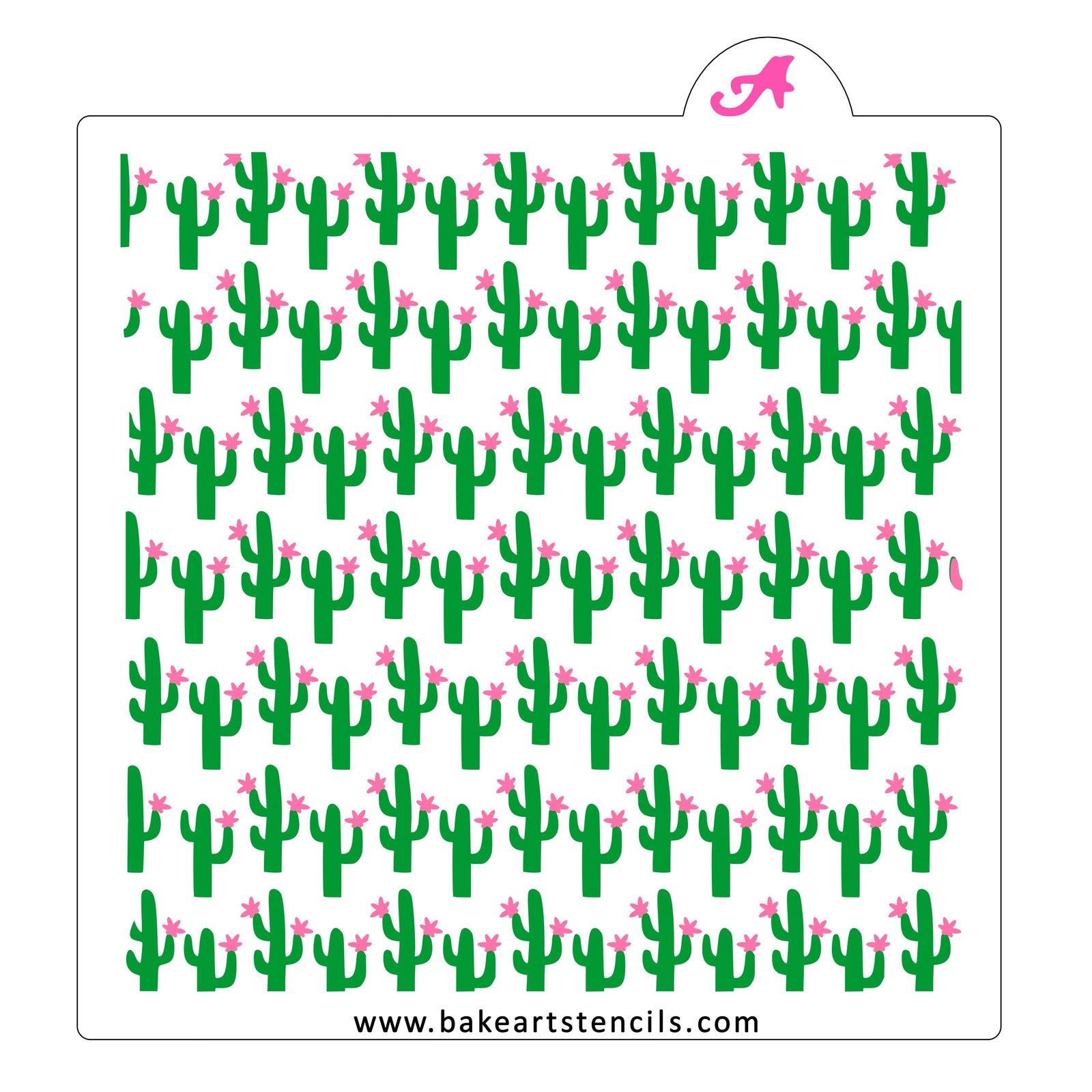 Flowering Cactus Pattern Stencil Set bakeartstencil