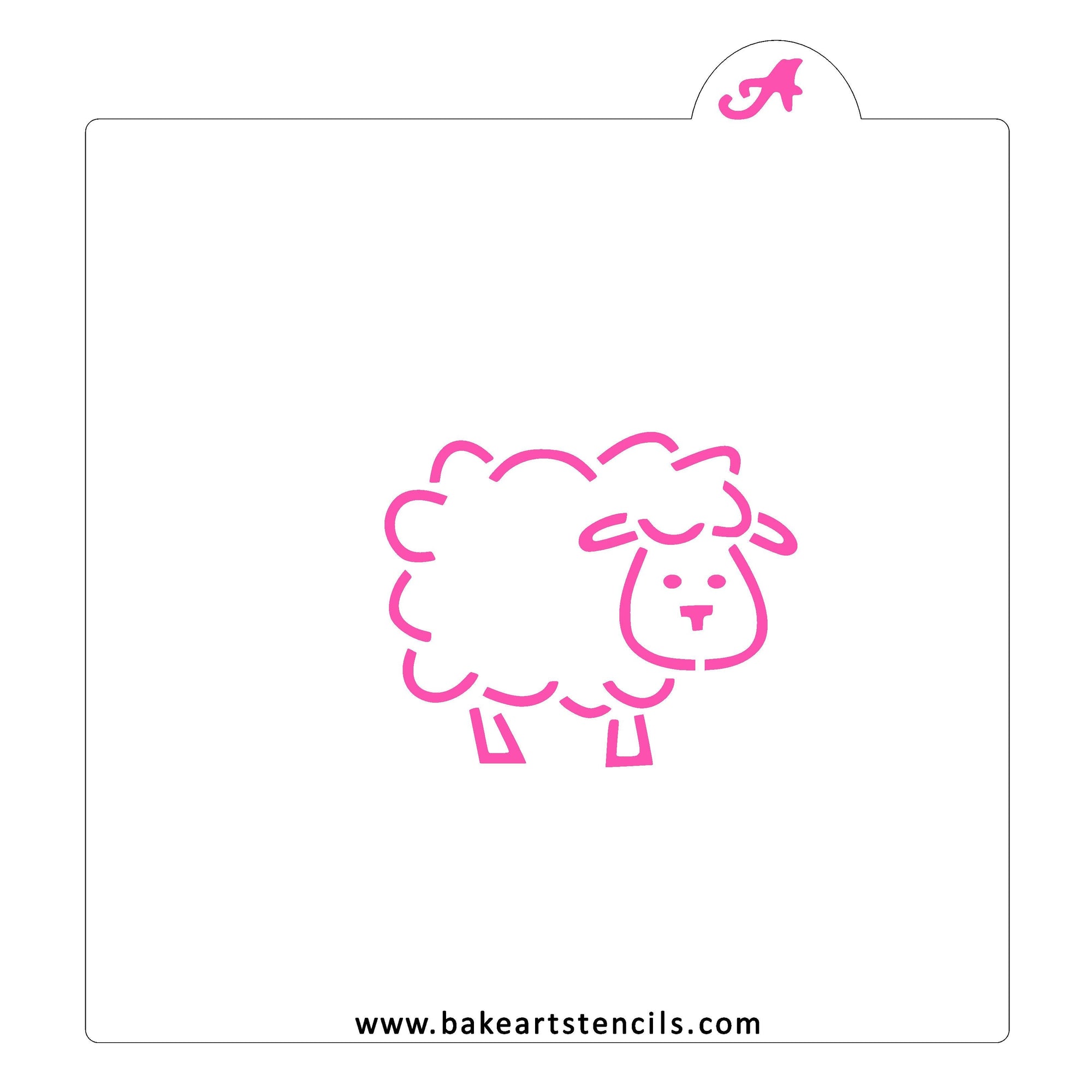 Fluffy Sheep Cookie Stencil bakeartstencil
