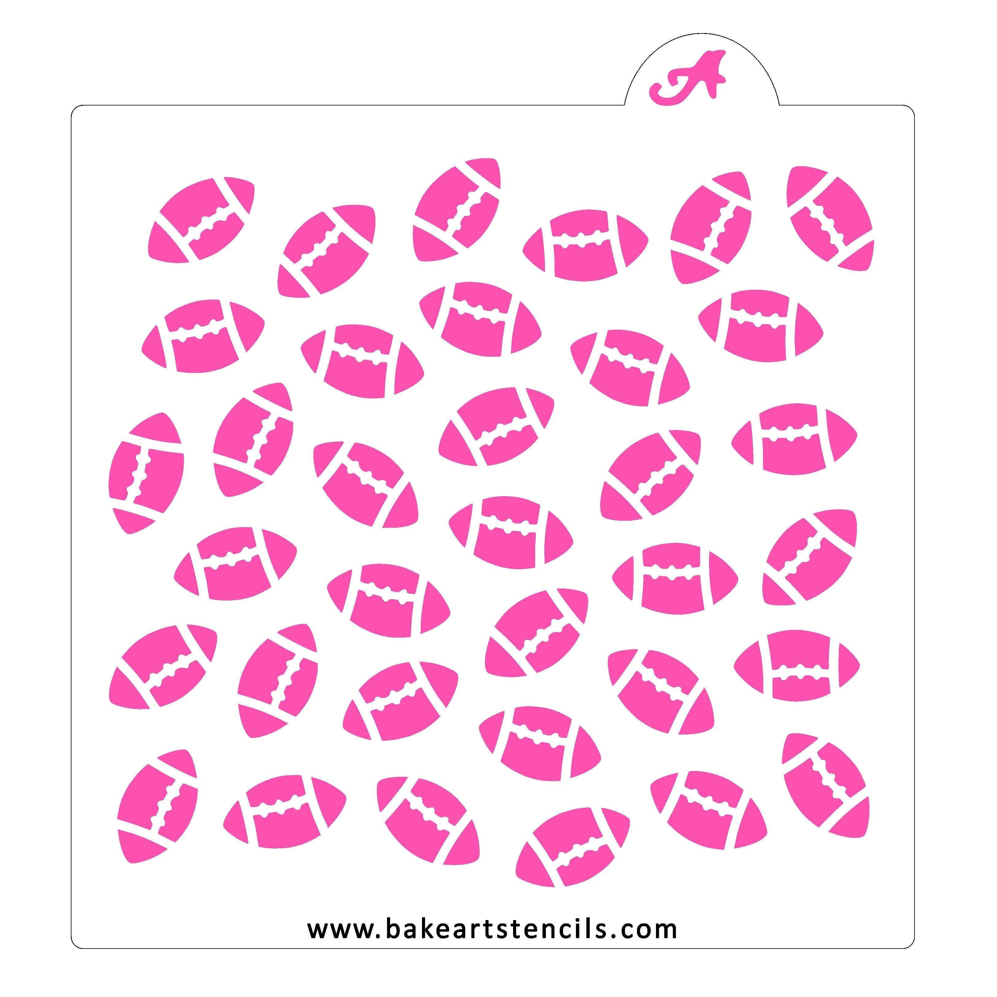 Football Pattern Cookie Stencil - bakeartstencils