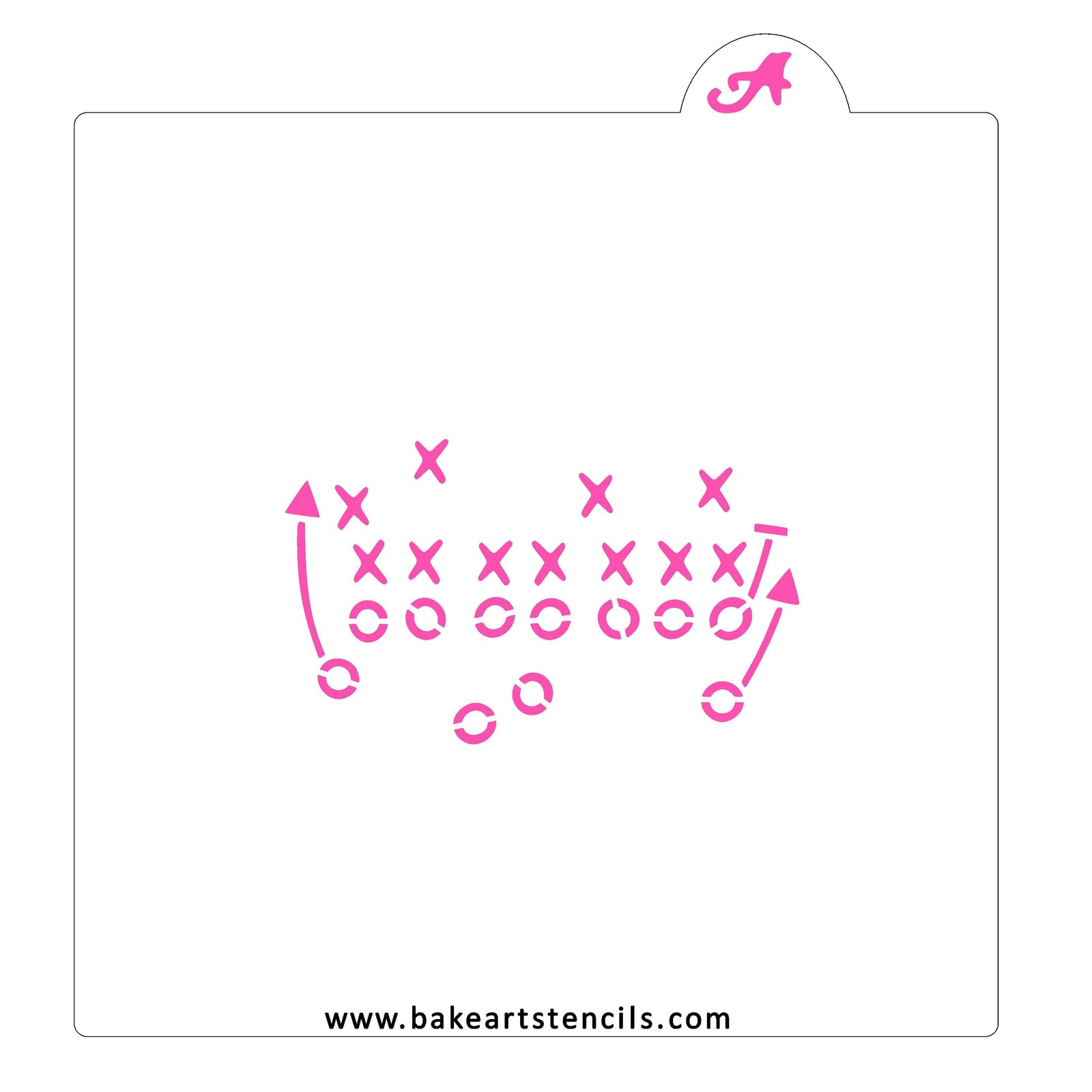 Football Play Cookie Stencil bakeartstencil