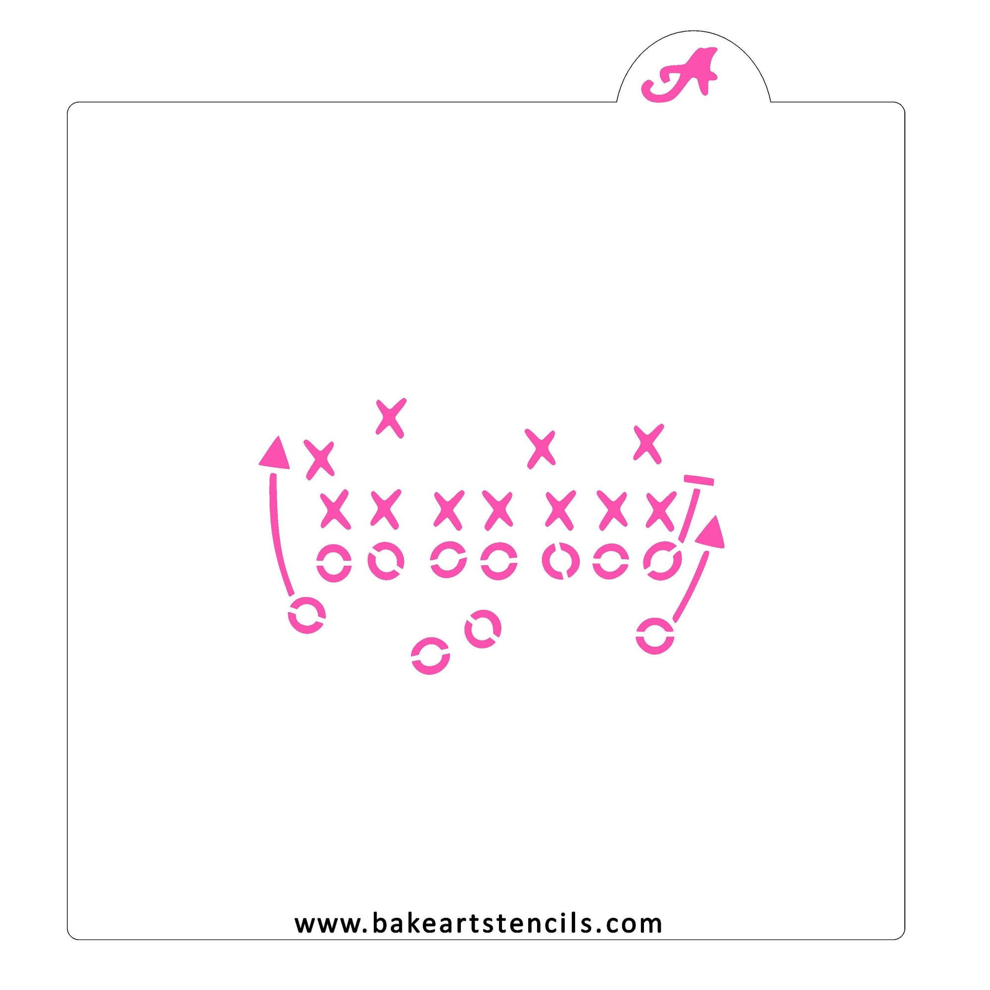 Football Play Cookie Stencil bakeartstencil