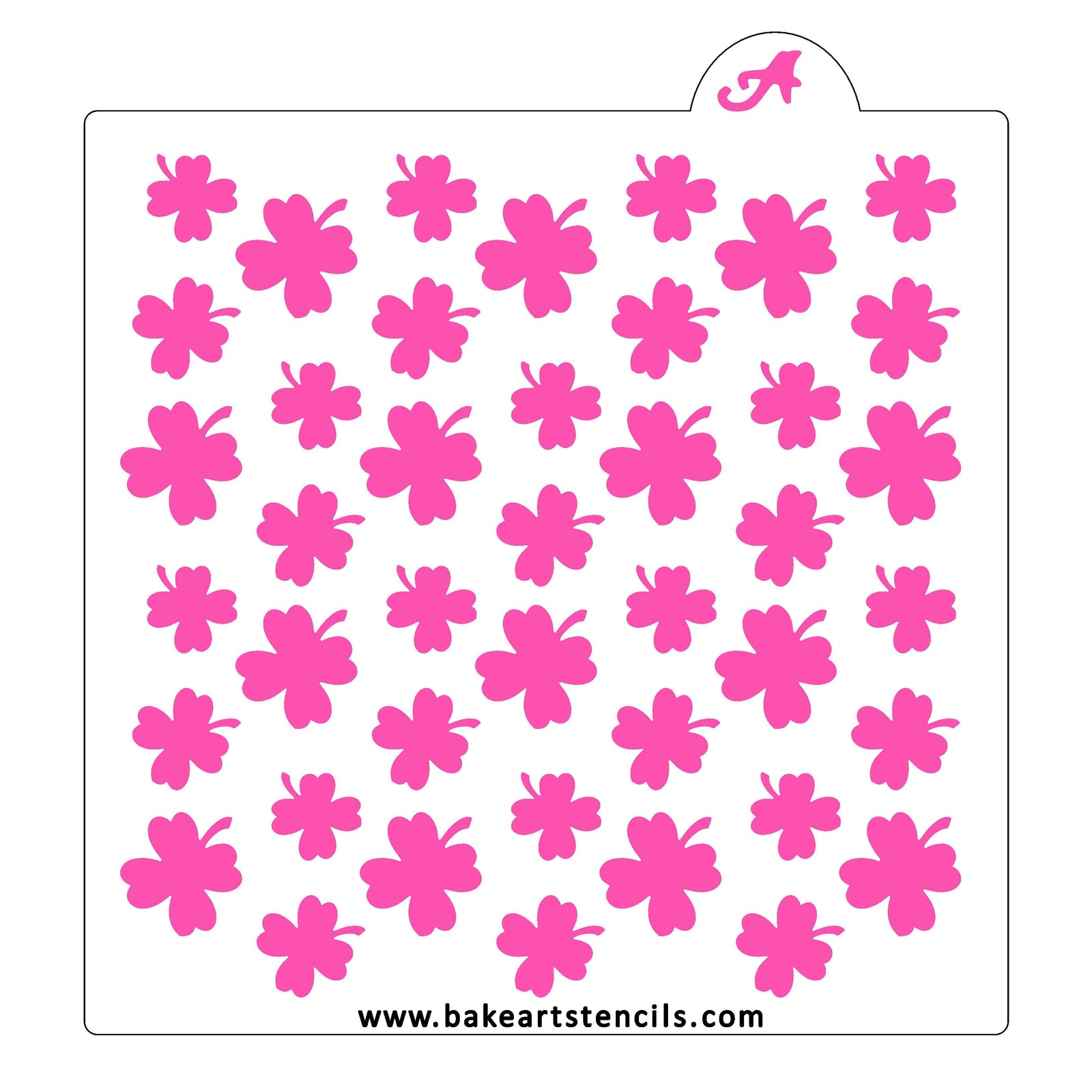 Four Leaf Clovers Cookie Stencil bakeartstencil