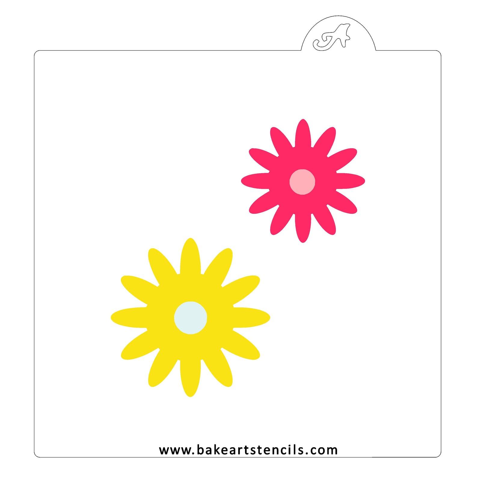 Frilly Flowers Cookie Stencil bakeartstencil