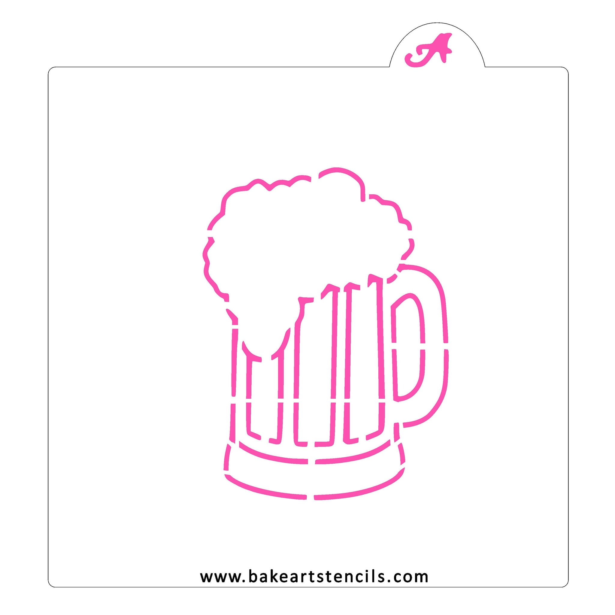 Frothy Beer Mug Cookie Stencil Bakeartstencils