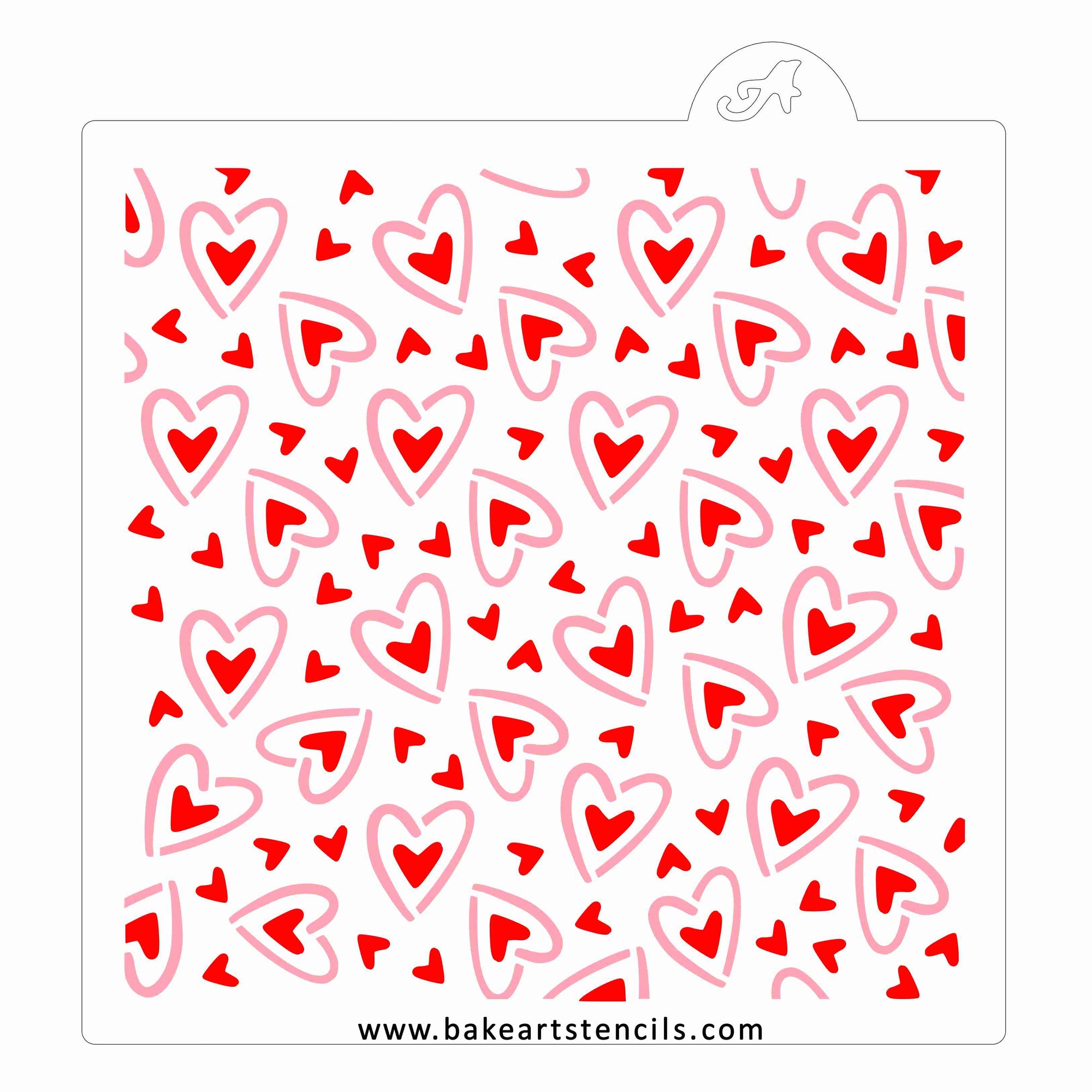 Full Hearts Pattern Stencil Set bakeartstencil