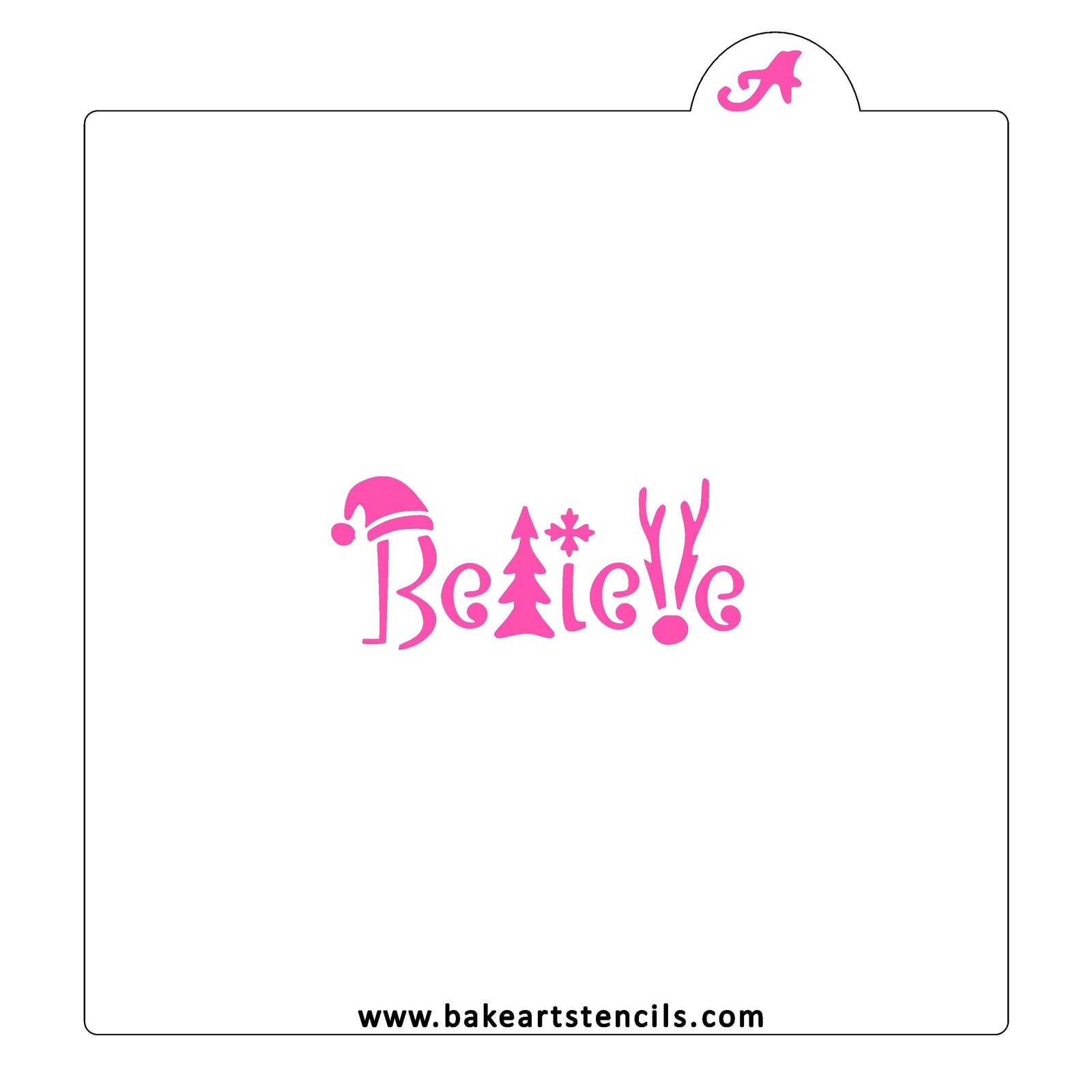 Fun Believe Cookie Stencil bakeartstencil