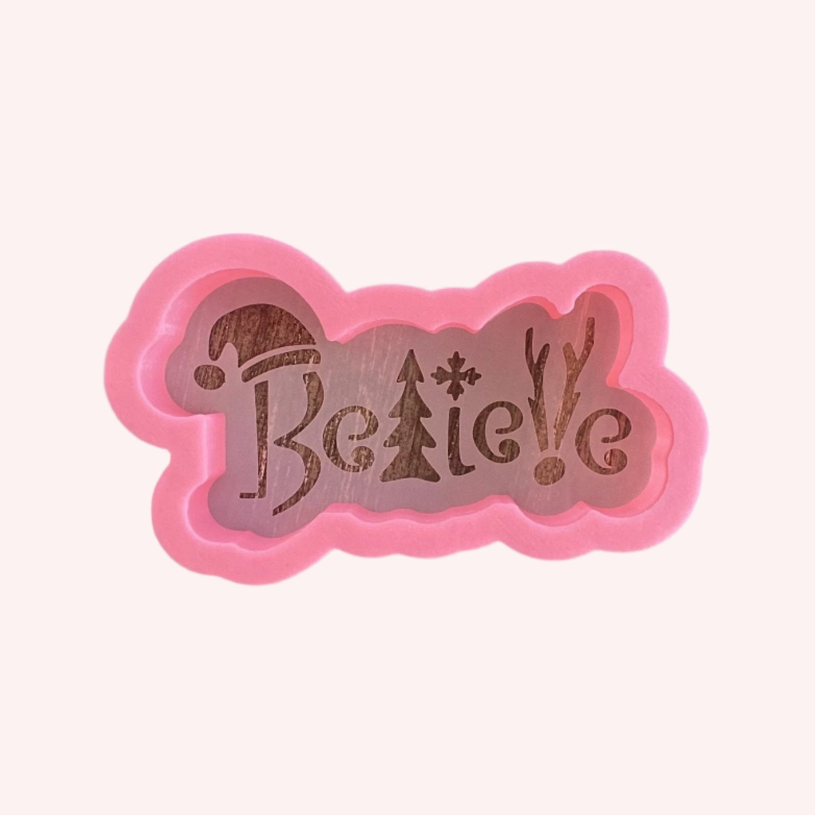 Fun Believe Cookie Stencil with Cutter, 2 piece Set for decorating festive Christmas Cookies.