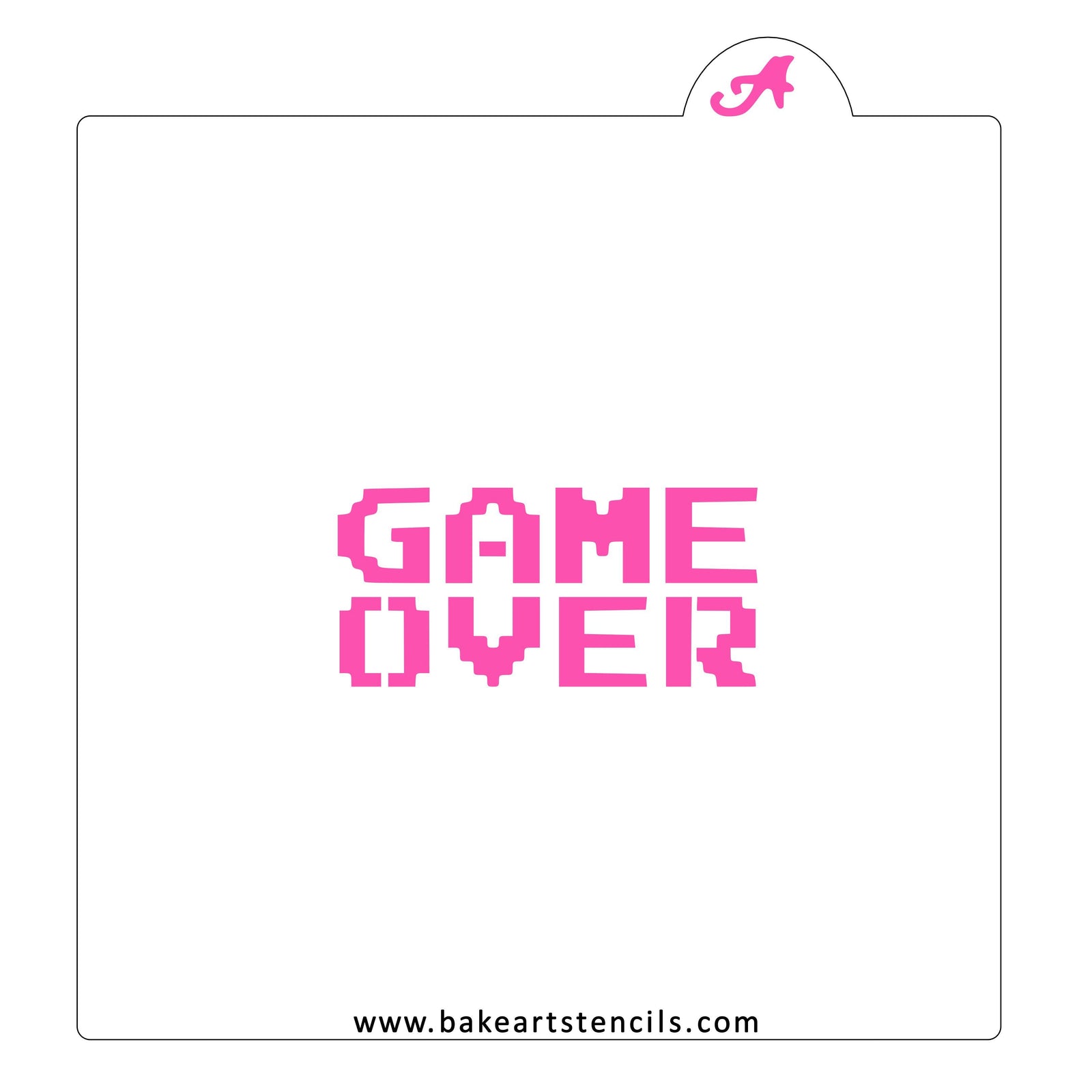 Game Over Cookie Stencil bakeartstencil