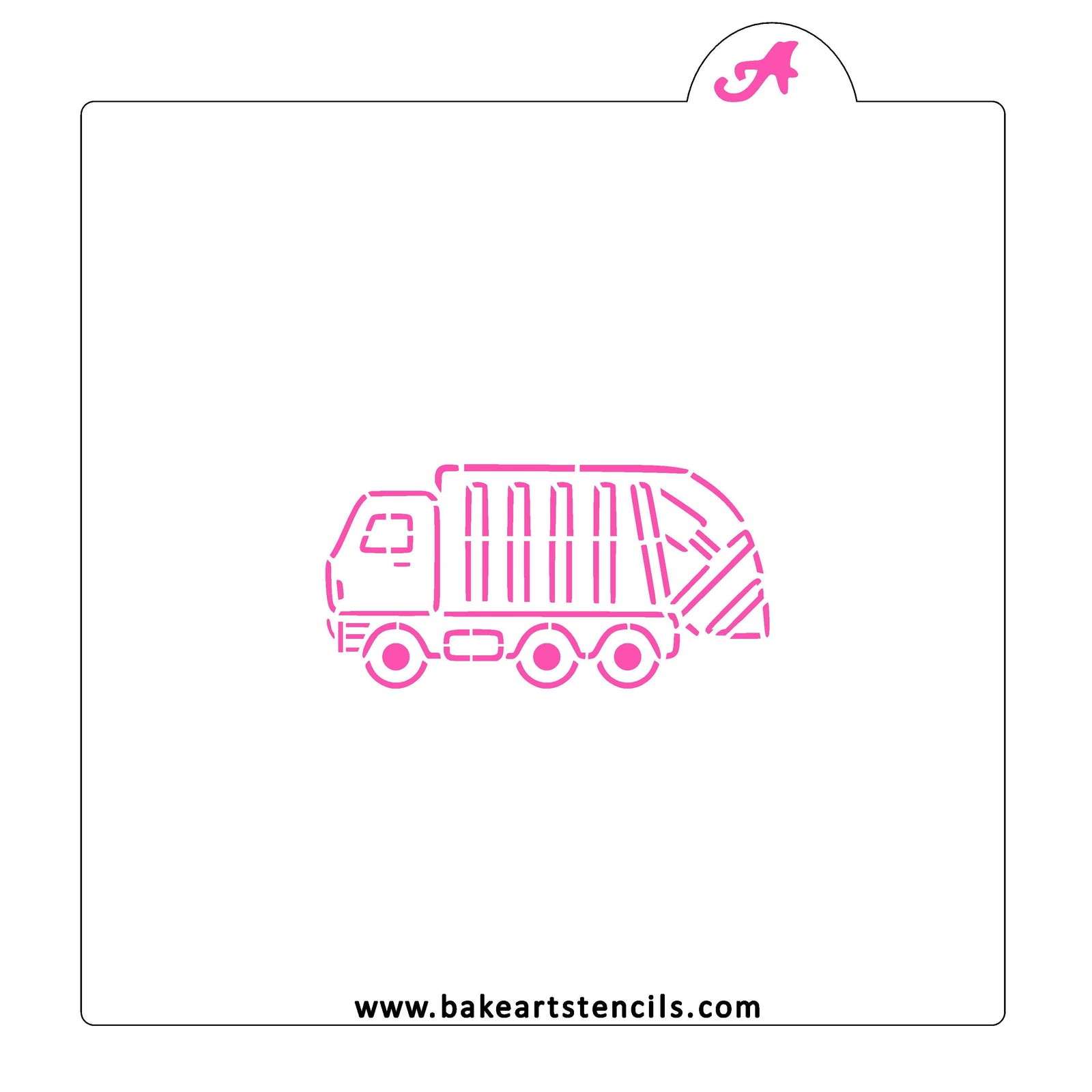 Garbage Truck PYO Cookie Stencil bakeartstencil