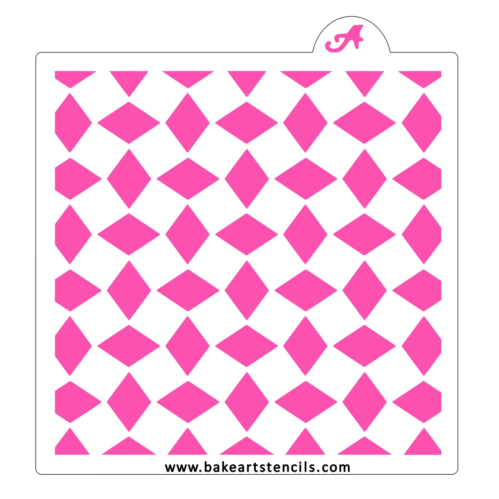 Geometric Diamonds Pattern Stencil bakeartstencil