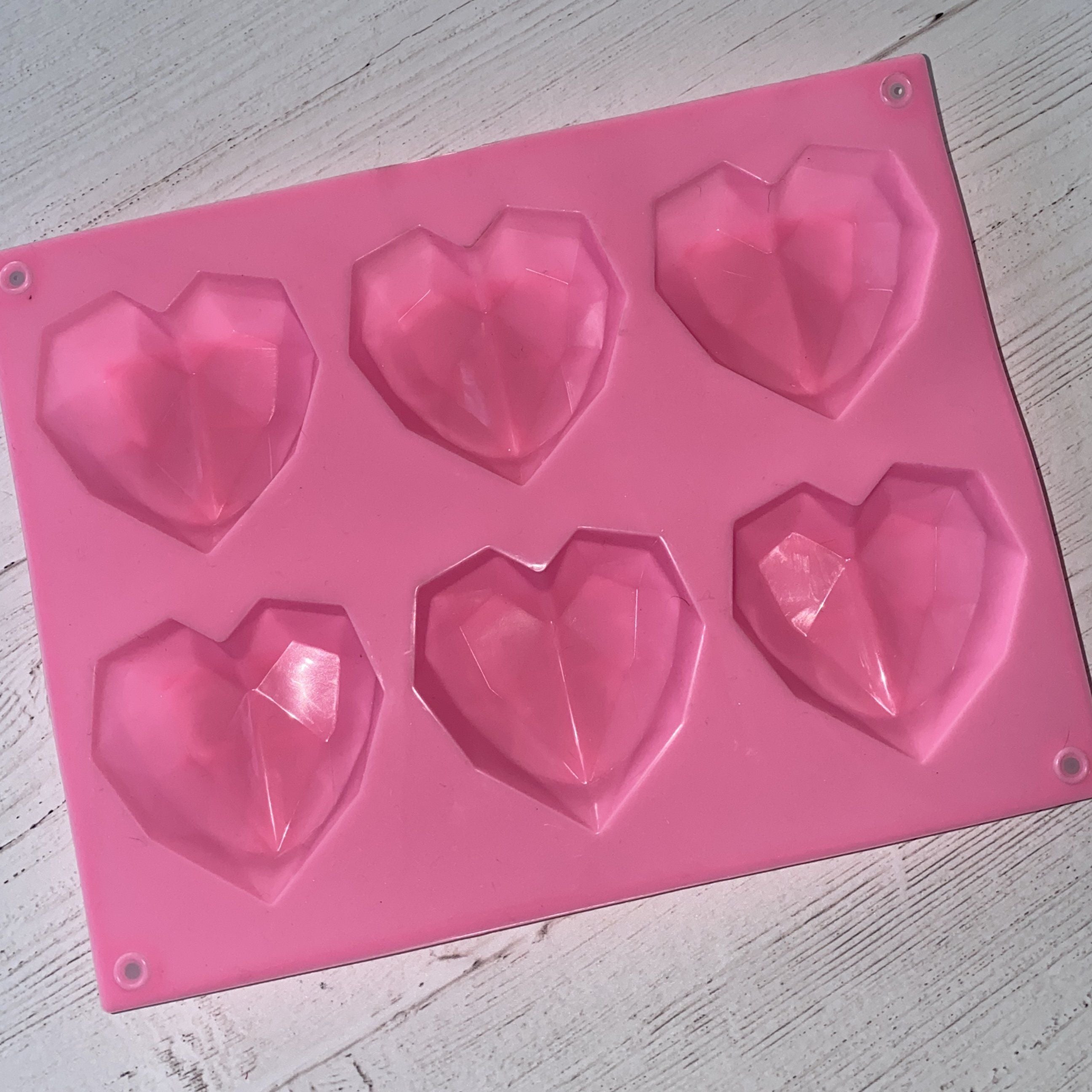 SHENHONG Chocolate Molds Silicone Heart-Shaped Geometric Texture