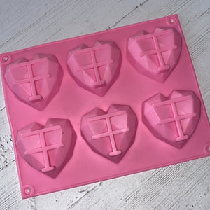 Geometric Heart Silicone Mold bakeartstencil