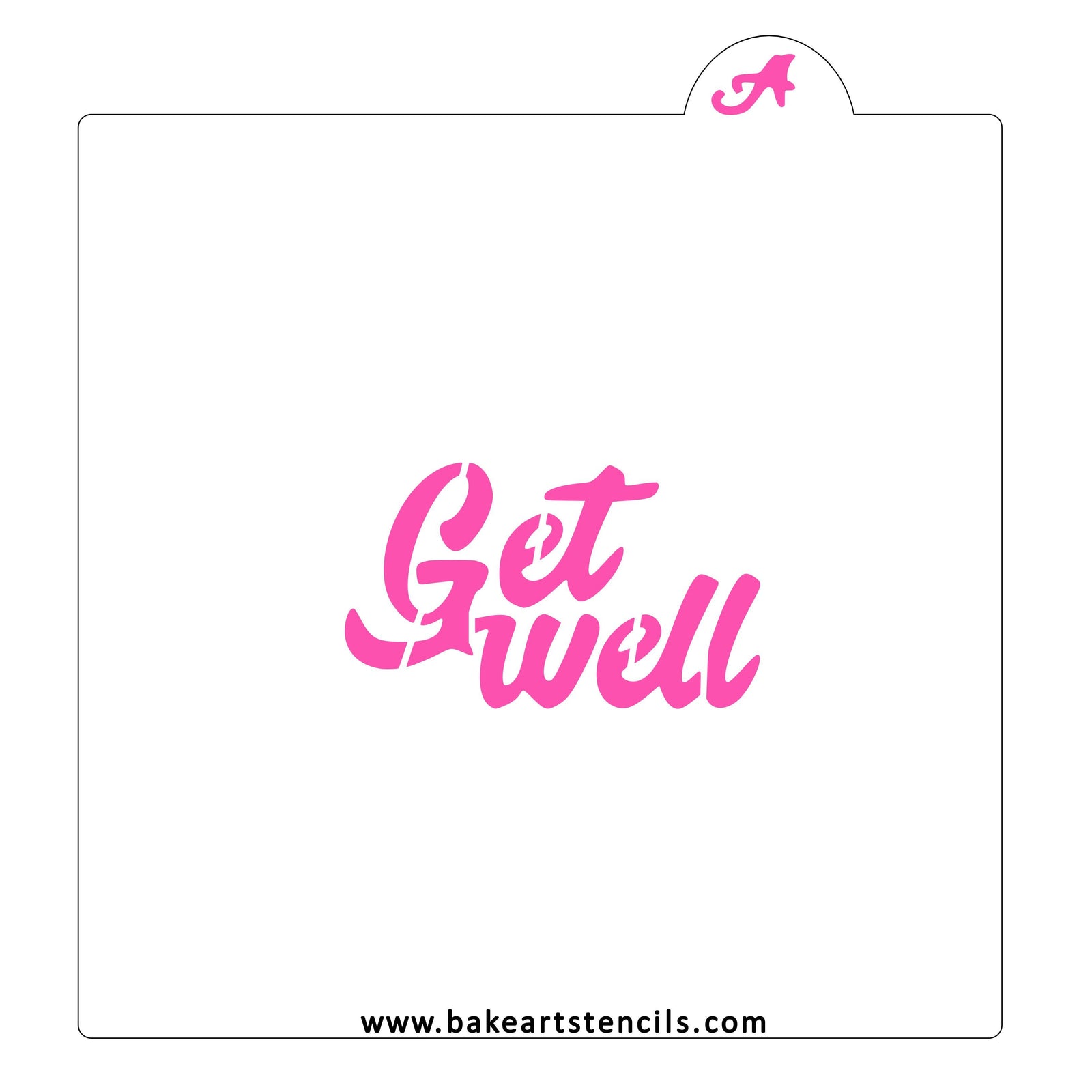 Get Well Cookie Stencil bakeartstencil