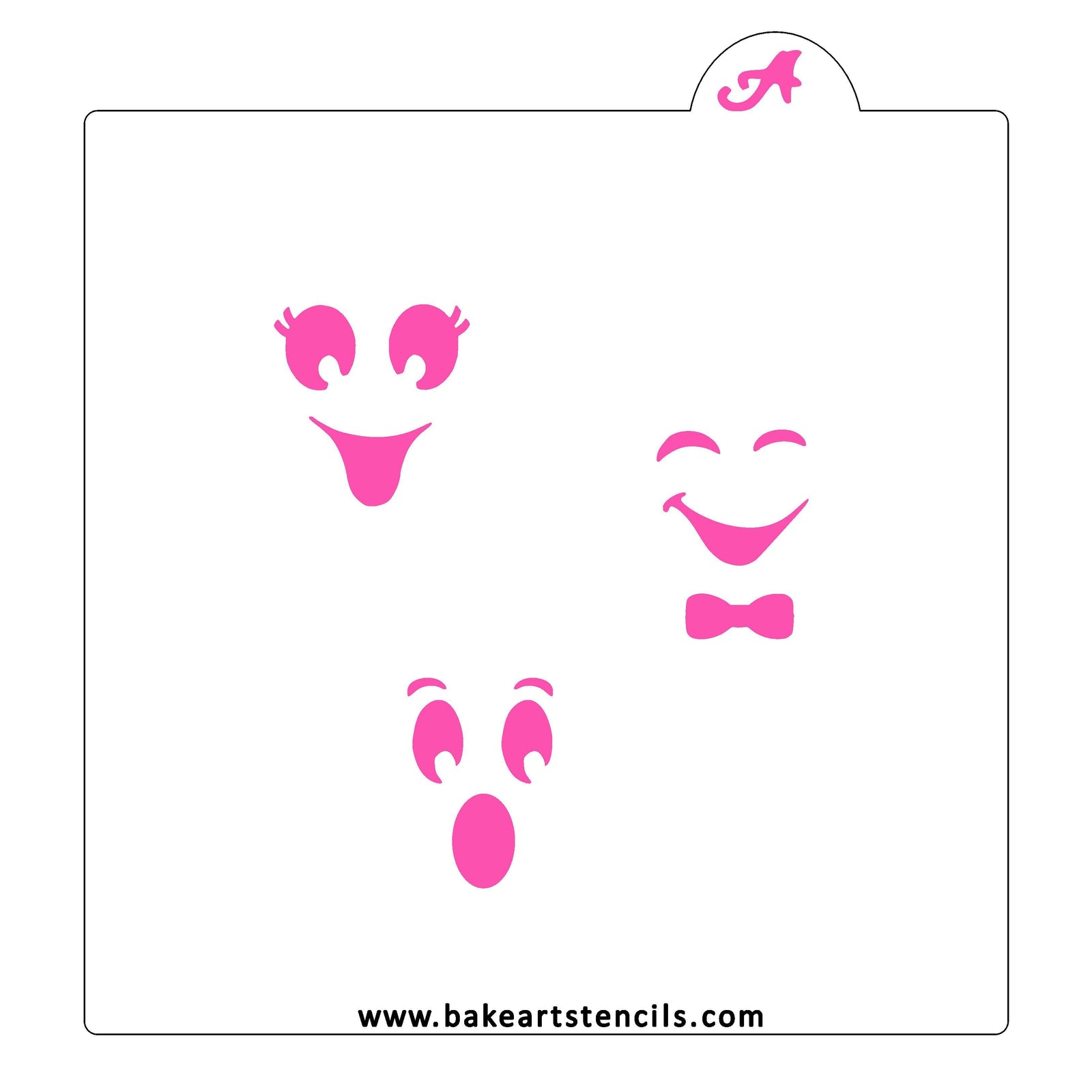 Ghost Faces Cookie Stencil bakeartstencil