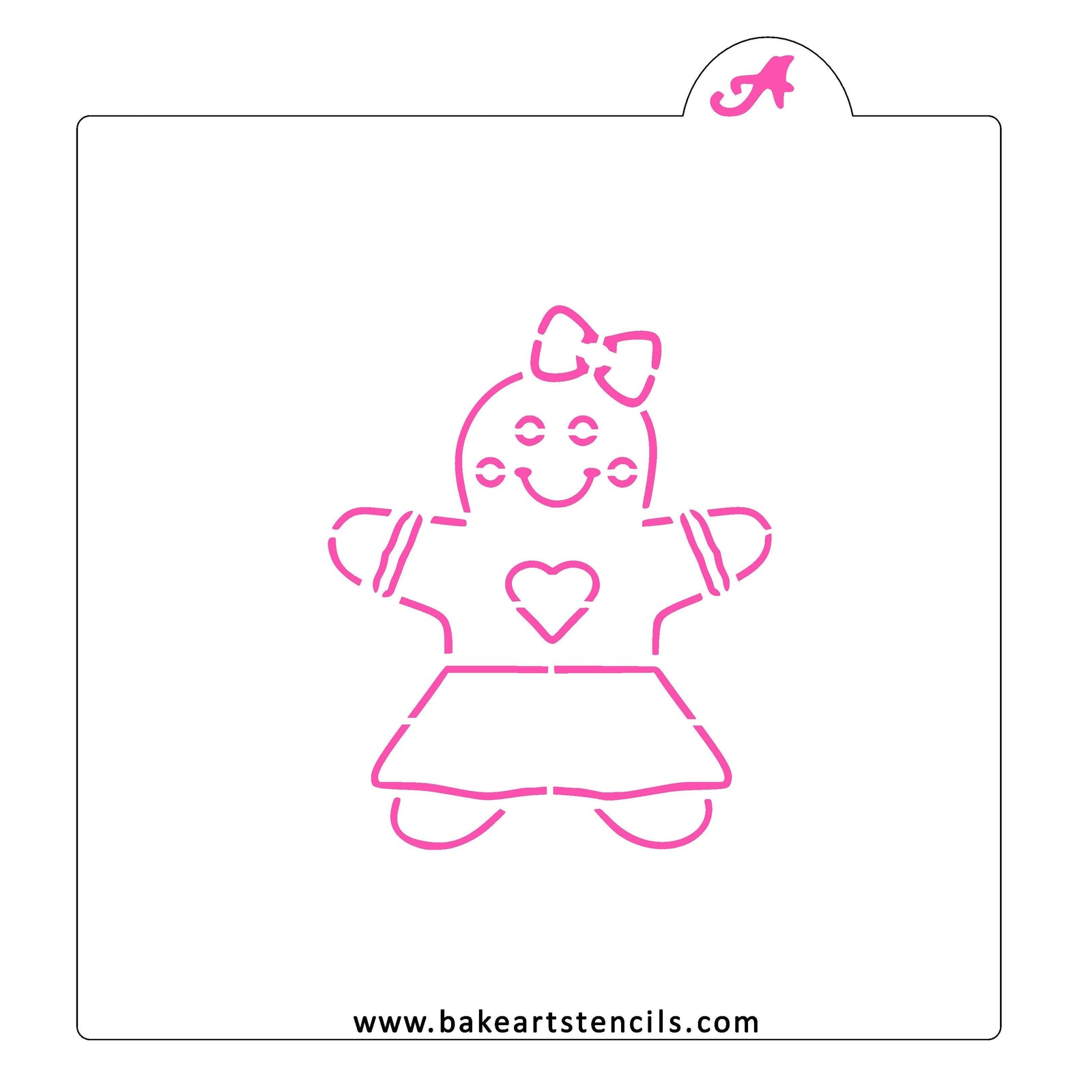 Gingerbread Girl PYO Cookie Stencil bakeartstencil