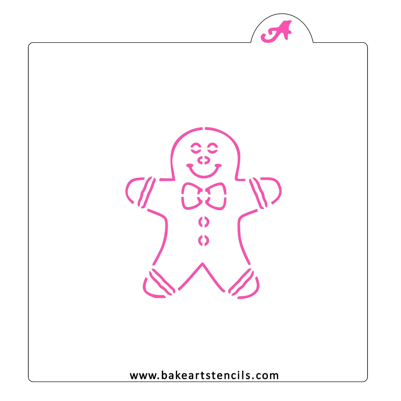 Gingerbread Man PYO Cookie Stencil bakeartstencil