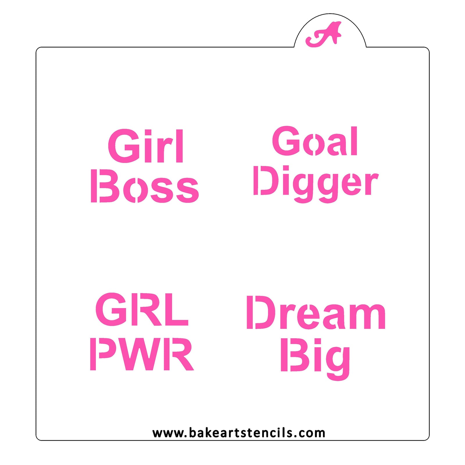 Girl Power Sayings Cookie Stencil bakeartstencil