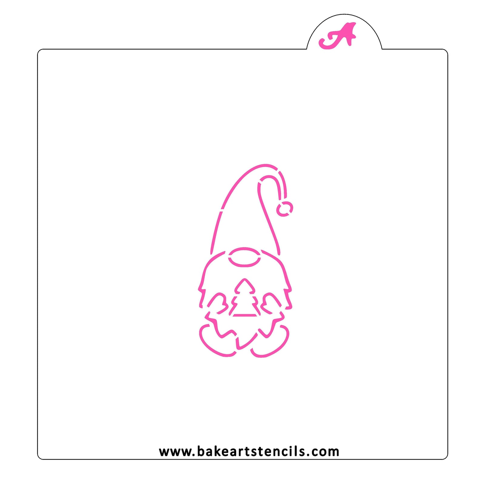 Gnome Christmas PYO Cookie Stencil, a cute design for kids to paint and decorate Christmas Cookies.