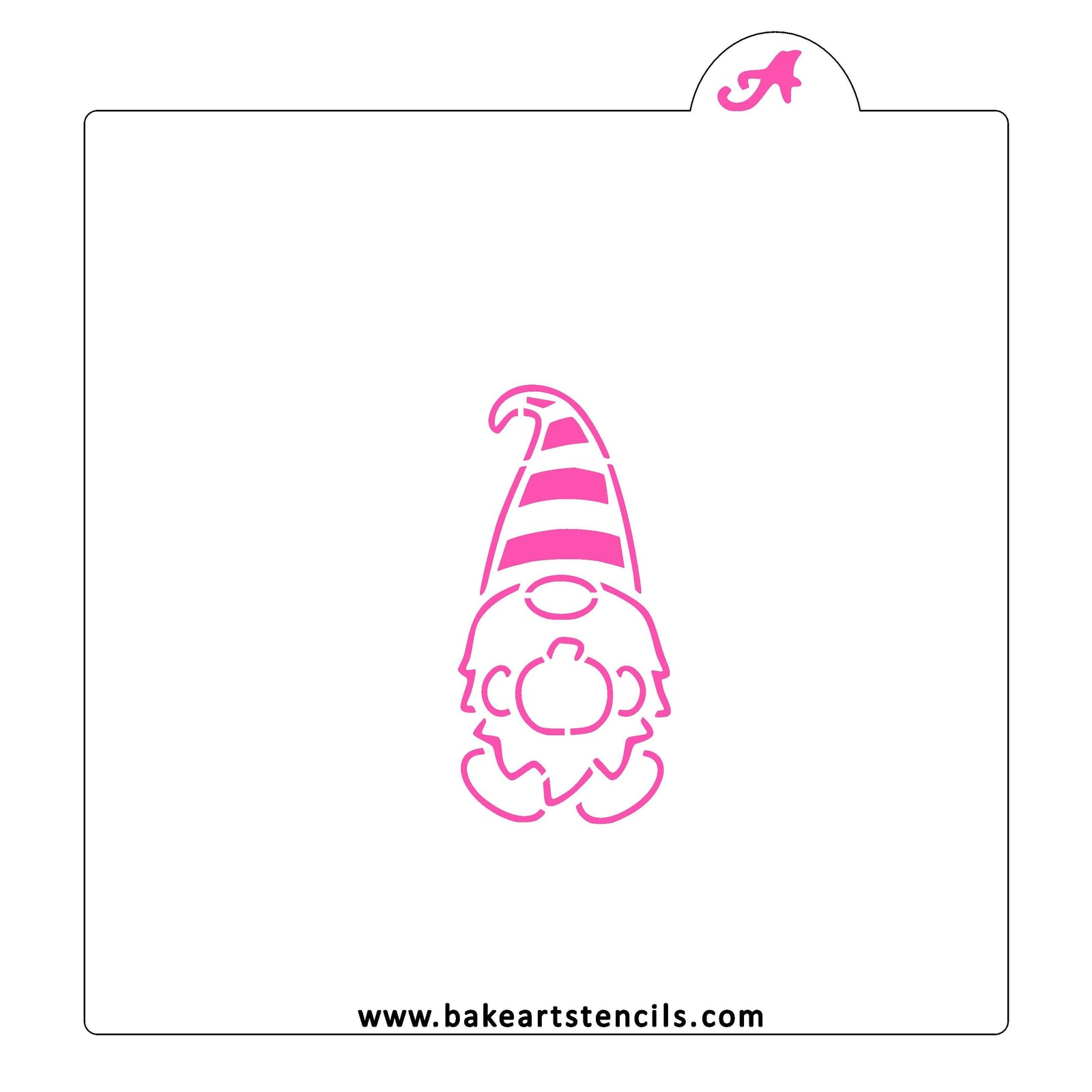 Gnome Pumpkin PYO Cookie Stencil, a cute design for kids to decorate Fall Cookies. 