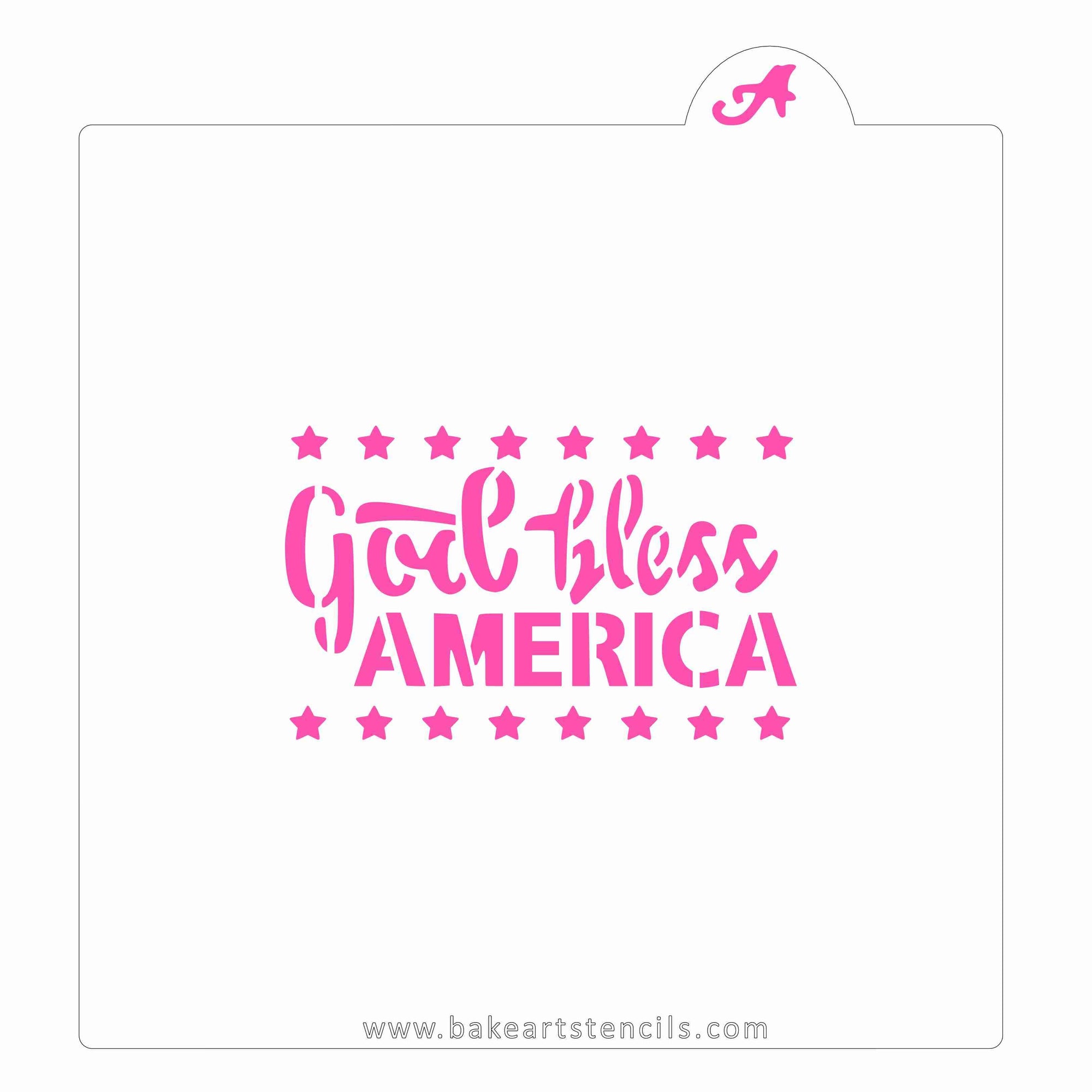 God Bless America Cookie Stencil bakeartstencil