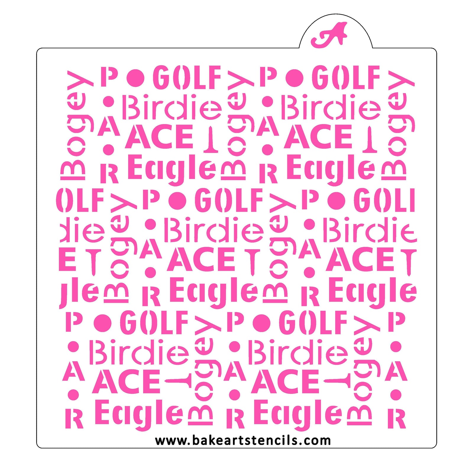 Golf Talk Pattern Cookie Stencil bakeartstencil