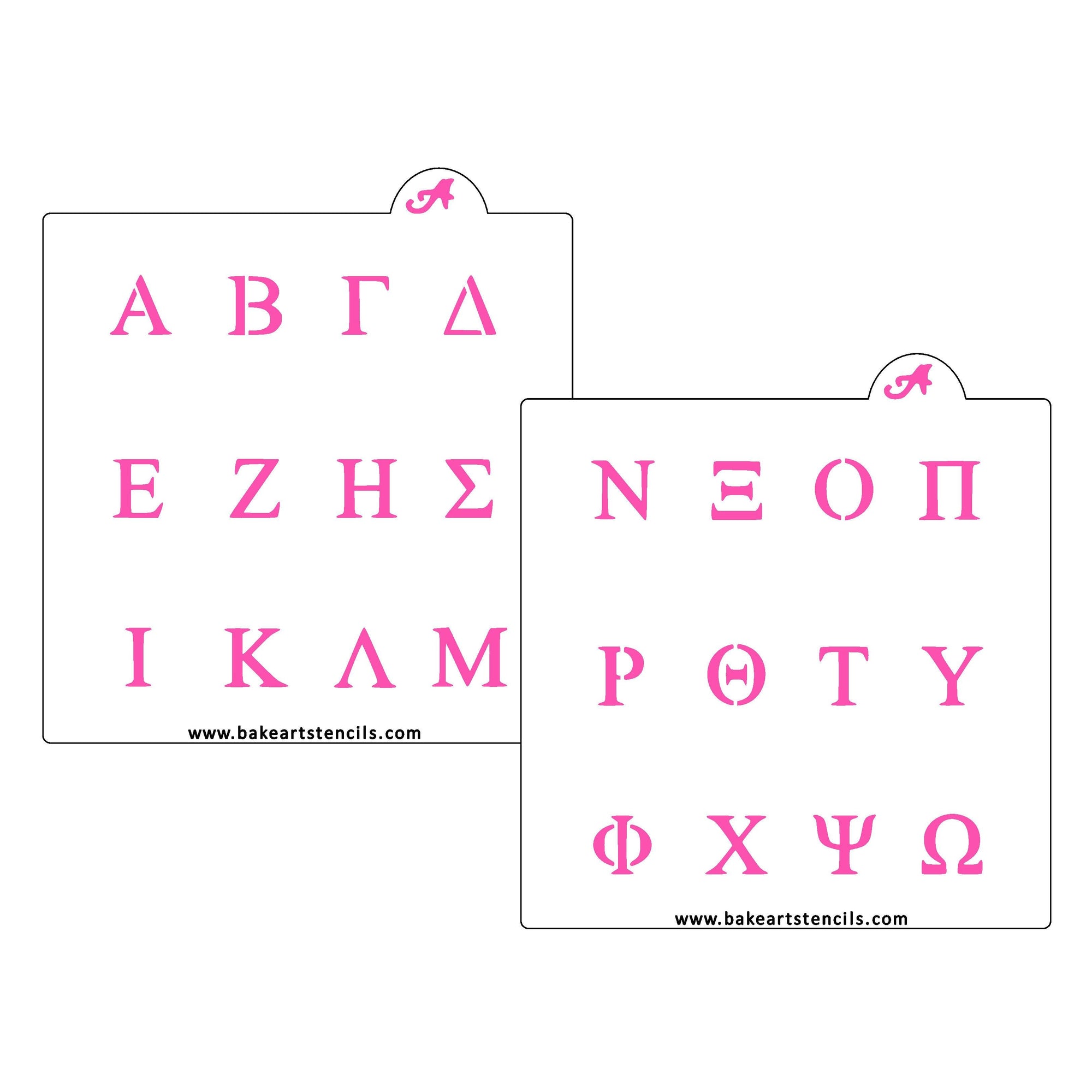 Greek Letters Cookie Stencil Set bakeartstencil
